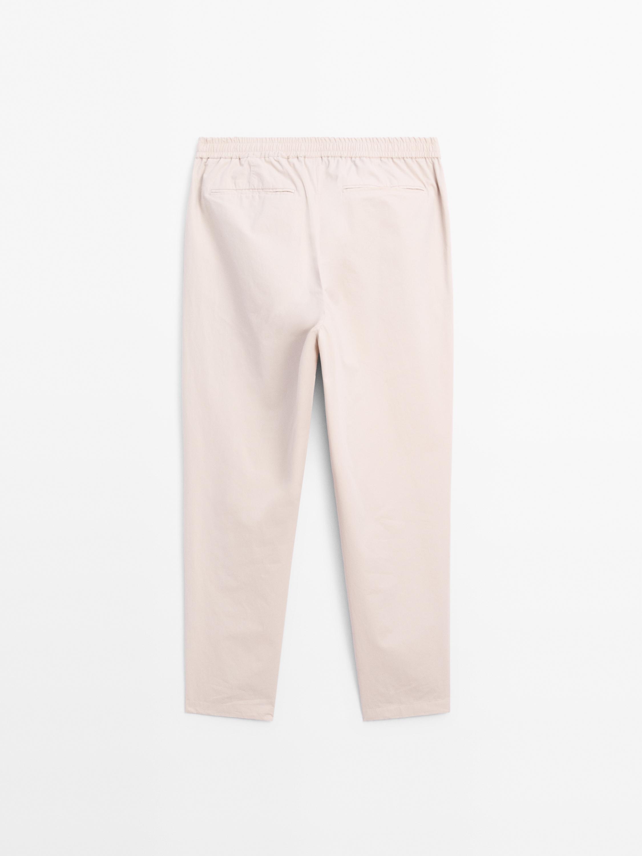 Poplin jogger fit trousers