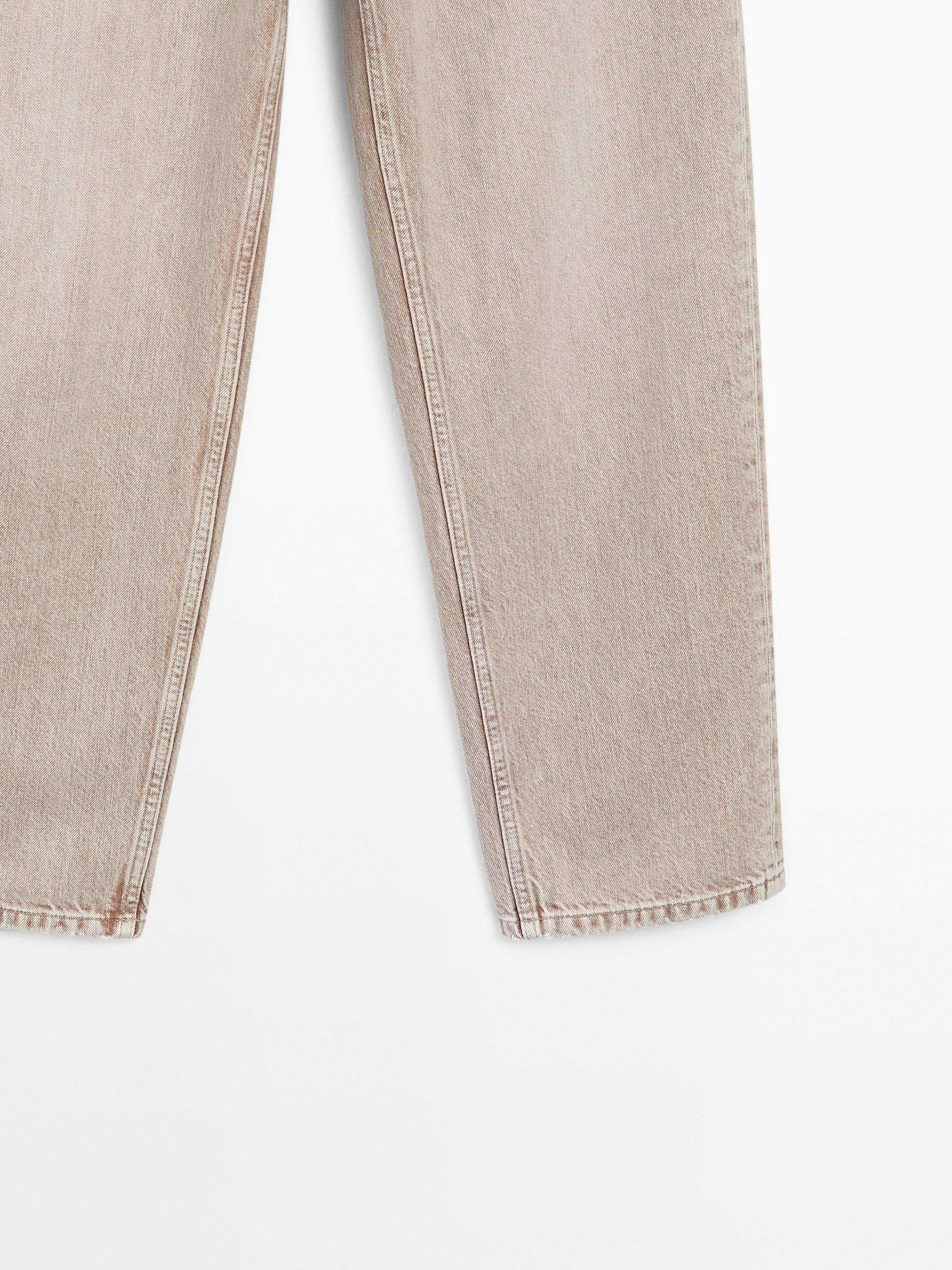 ★ Massimo Dutti★ Fluid high waist barrel fit pants 050045 Flowing linen blend barrel fit trousers · Black, Sand