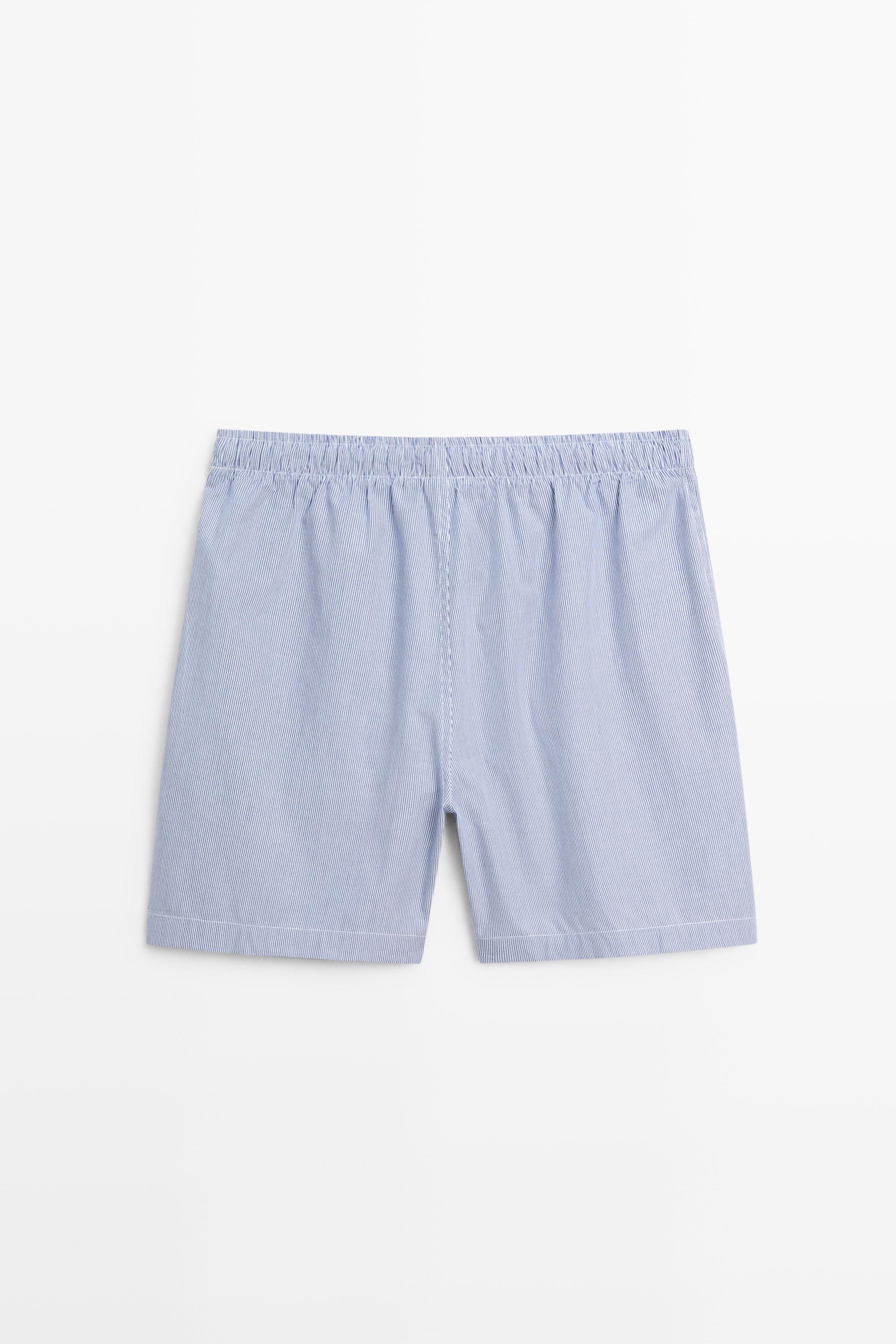 Short sleeve pyjama top and striped trousers — NAVY BLUE