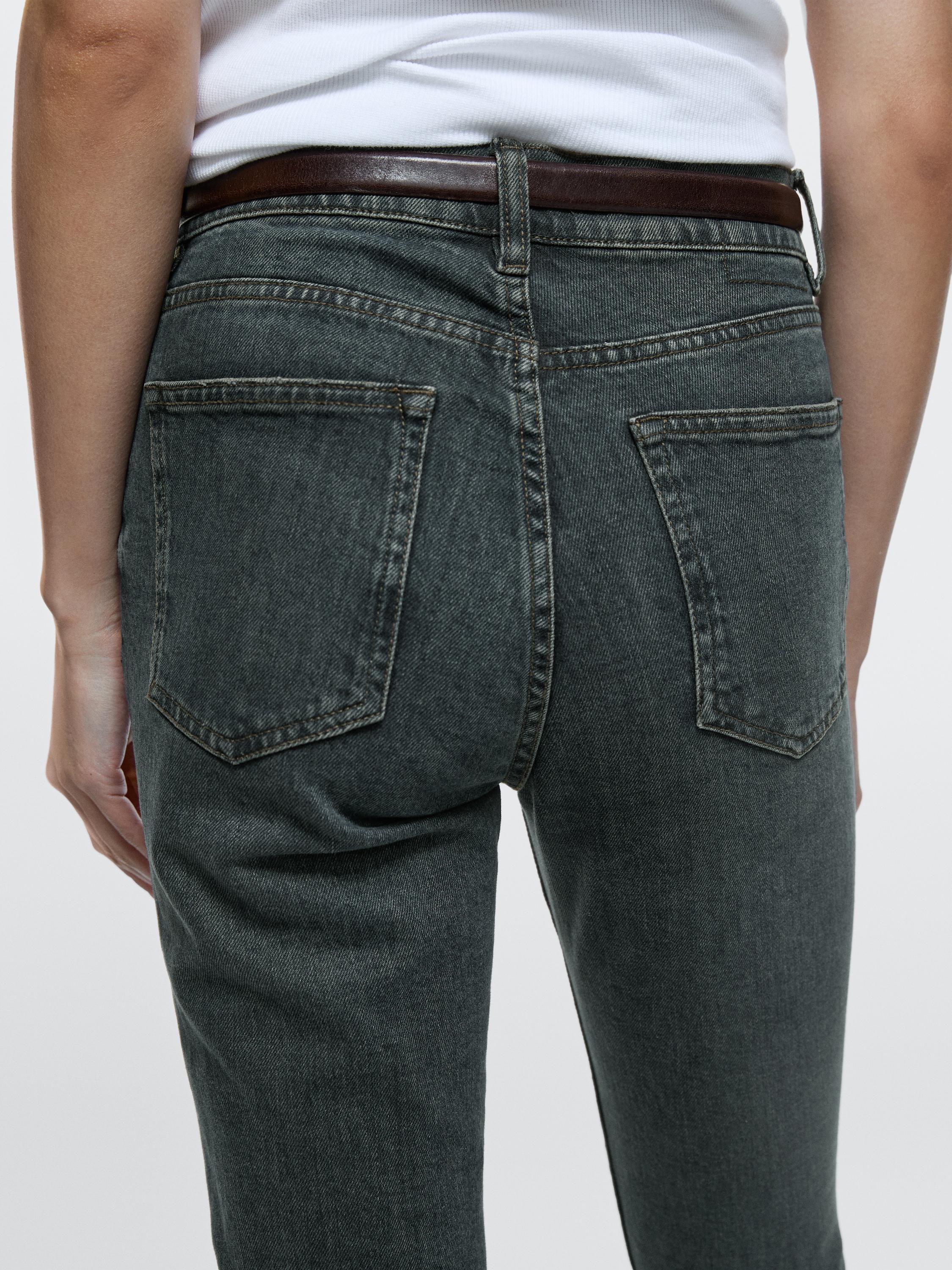 Mid-rise cropped slim fit jeans — Dark blue