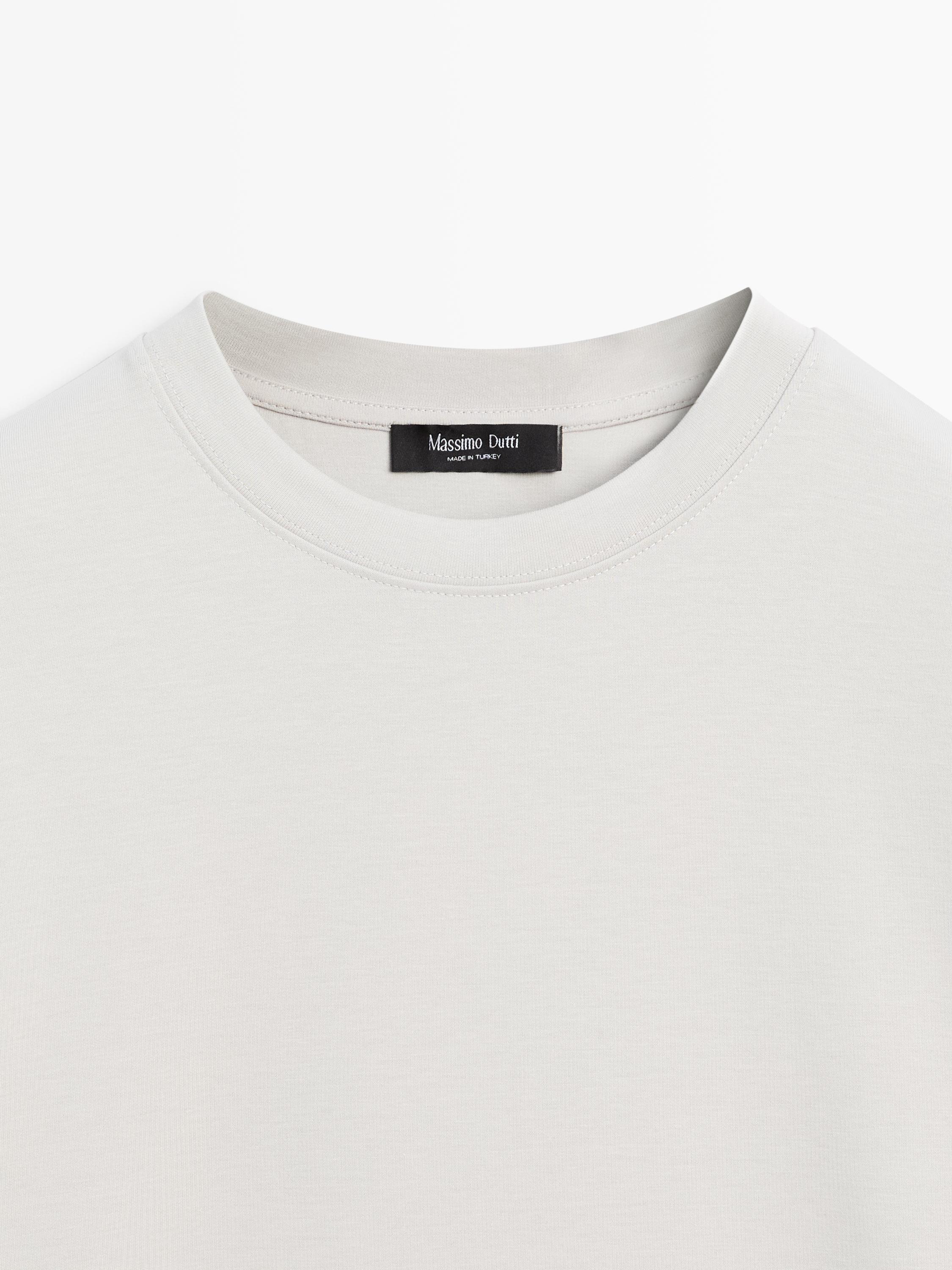 Cotton blend sweatshirt — PEARL GREY