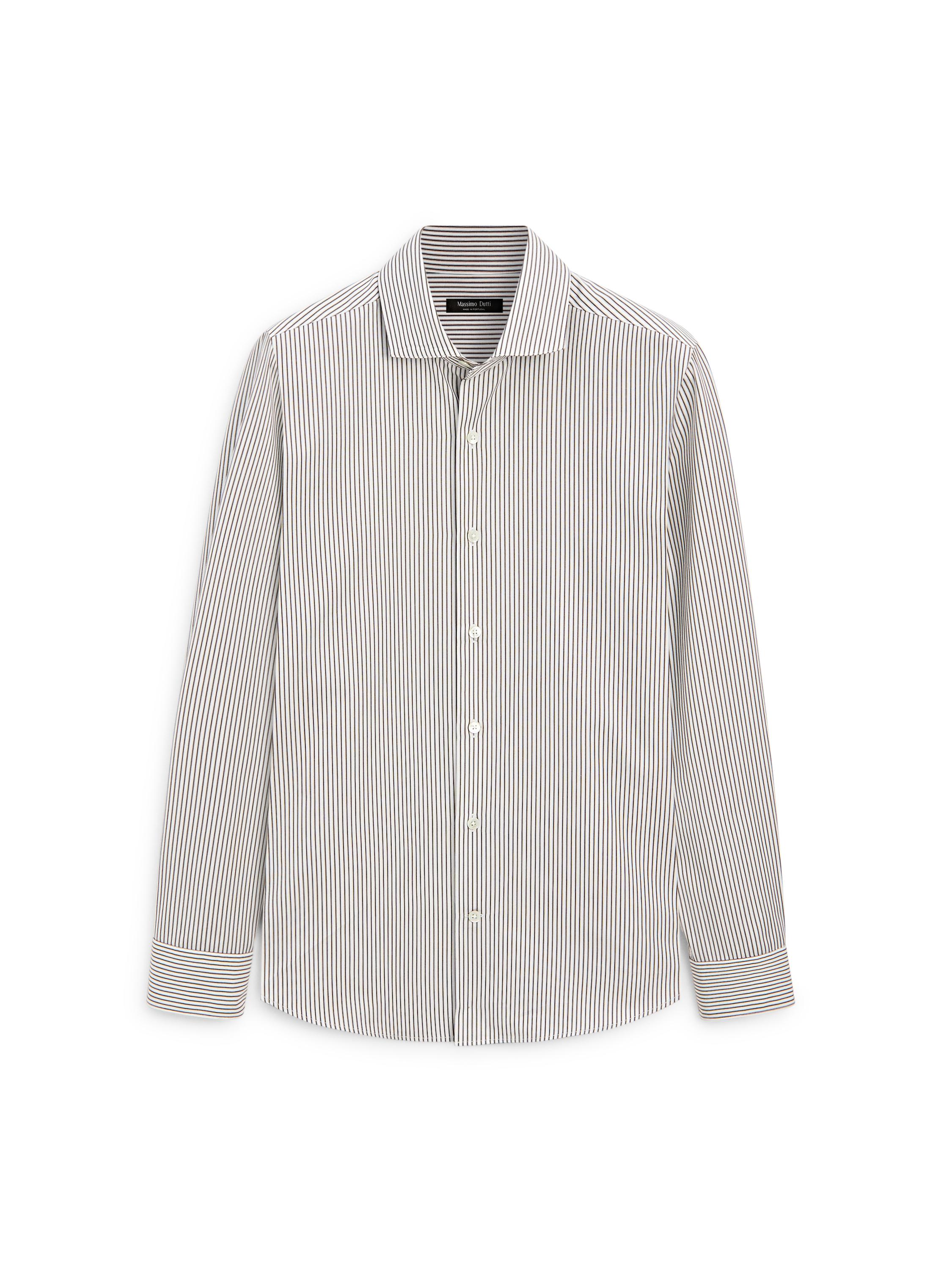 Cotton poplin shirt — BROWN