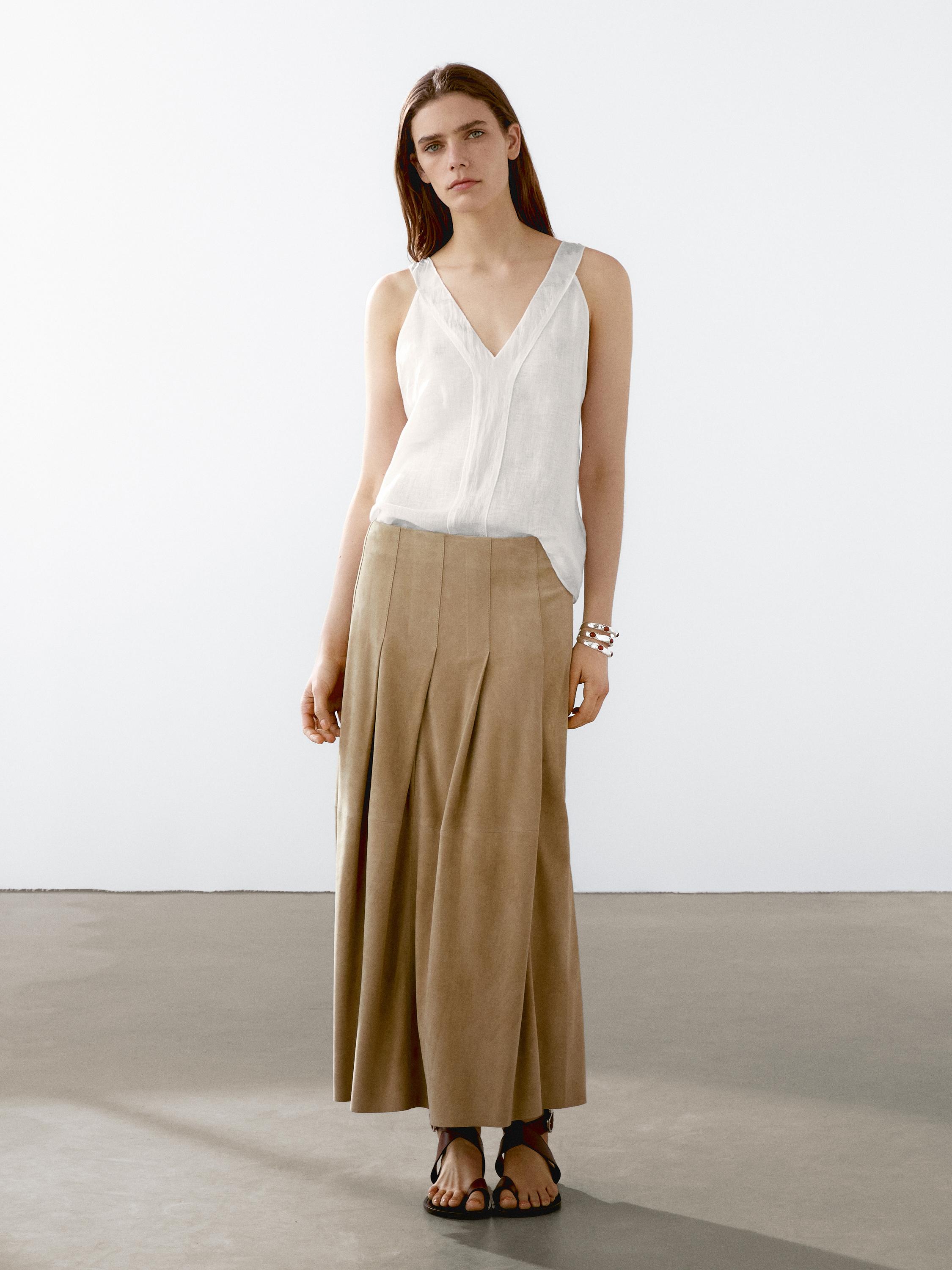 Flowing double fabric top