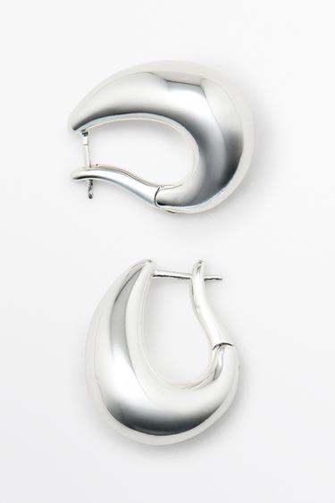 Teardrop detail hoop earrings — SILVER 3