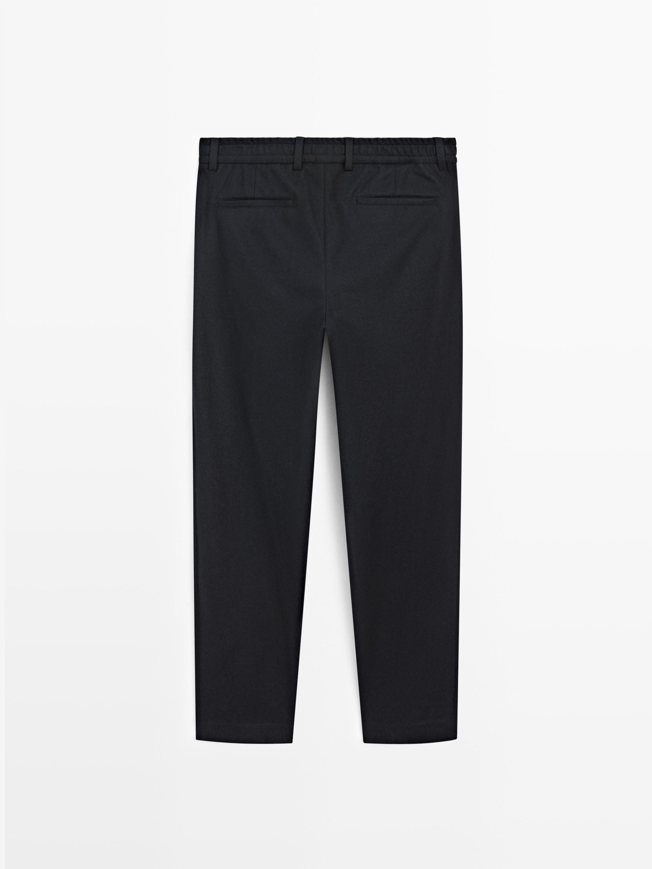 Wool blend trousers — NAVY BLUE