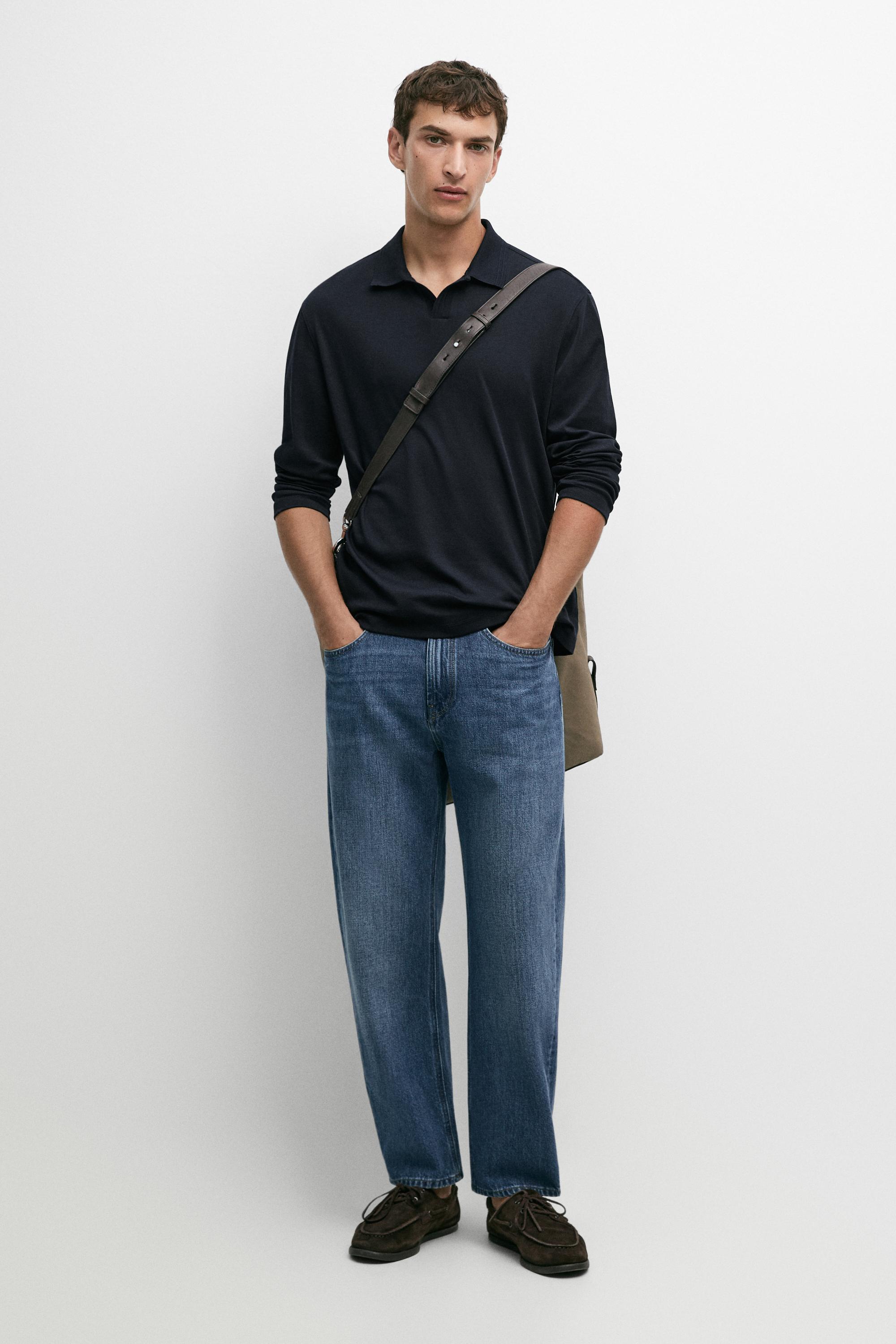 100% cotton long sleeve polo shirt