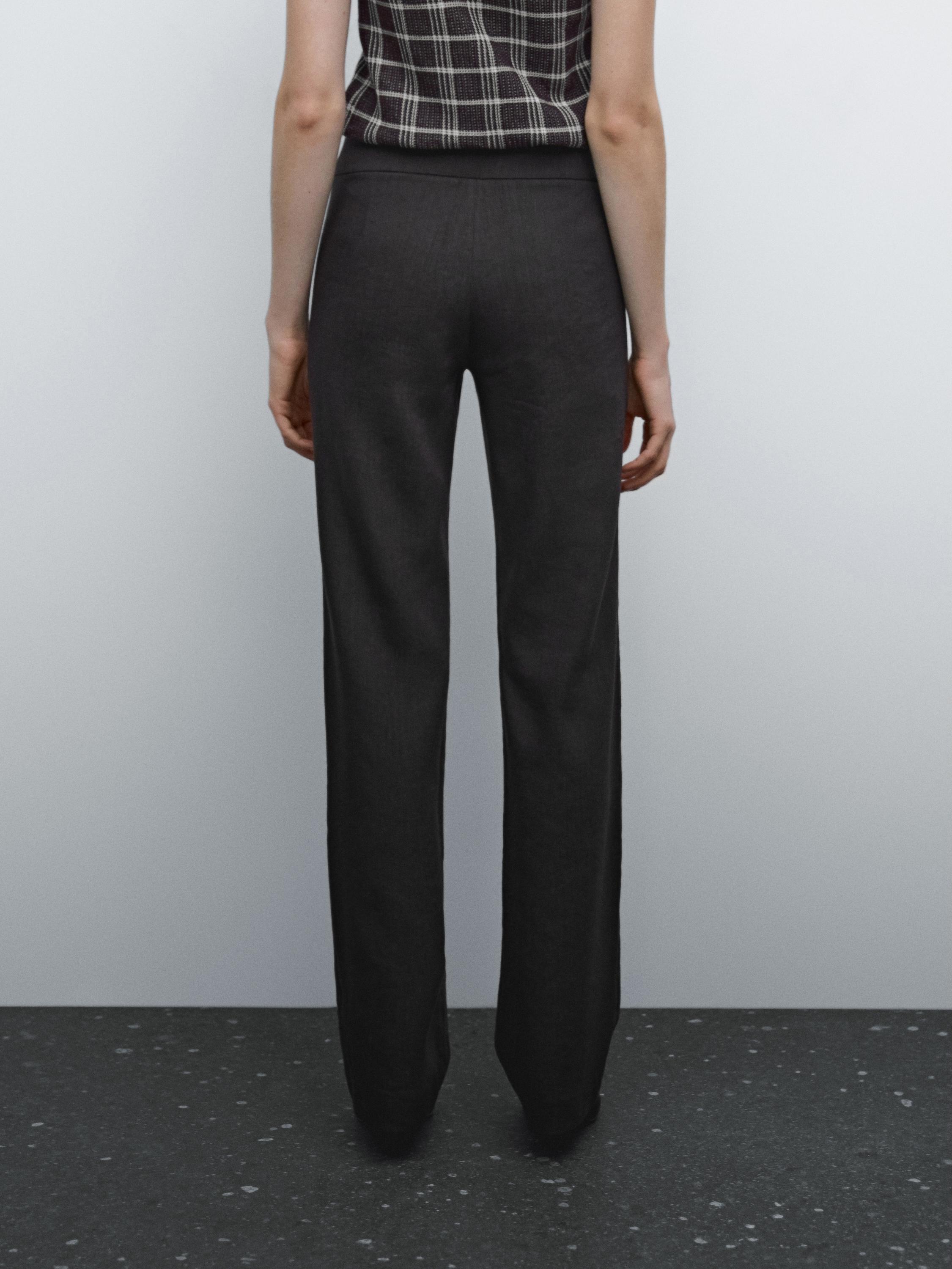 Mid-rise regular fit stretch trousers