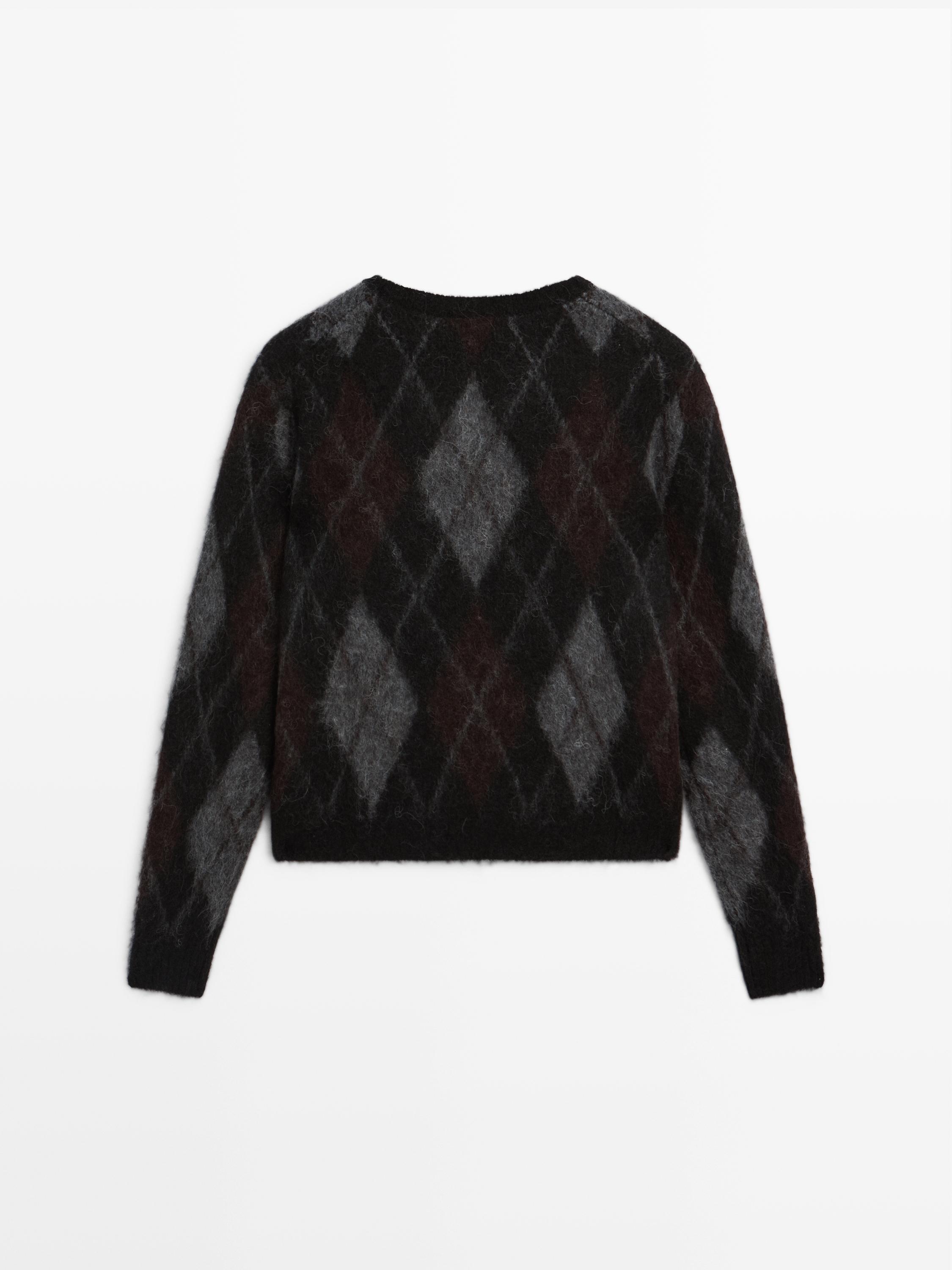 Pullover aus Alpakawolle mit Rautenmuster