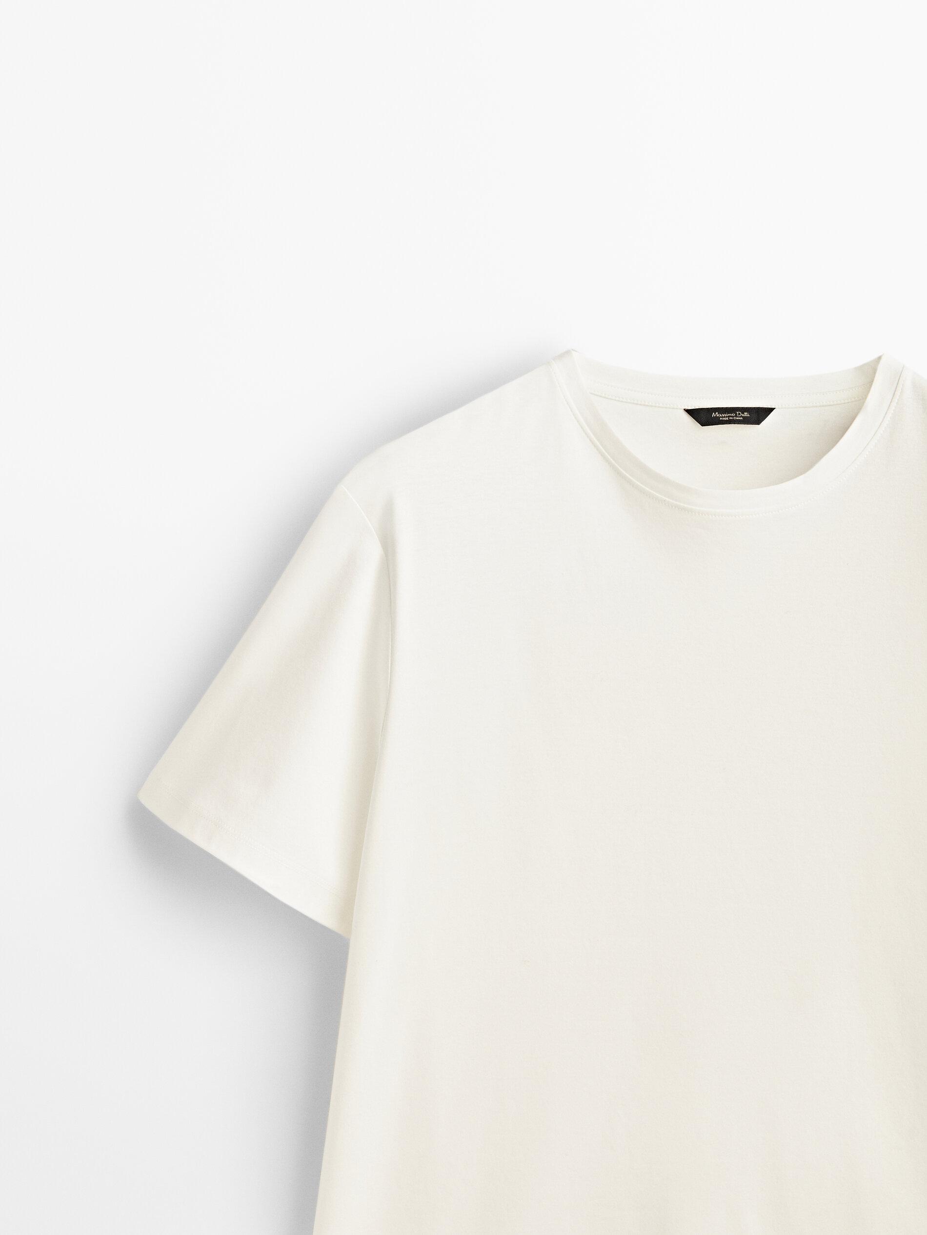 100% mercerised cotton T-shirt — CREAM