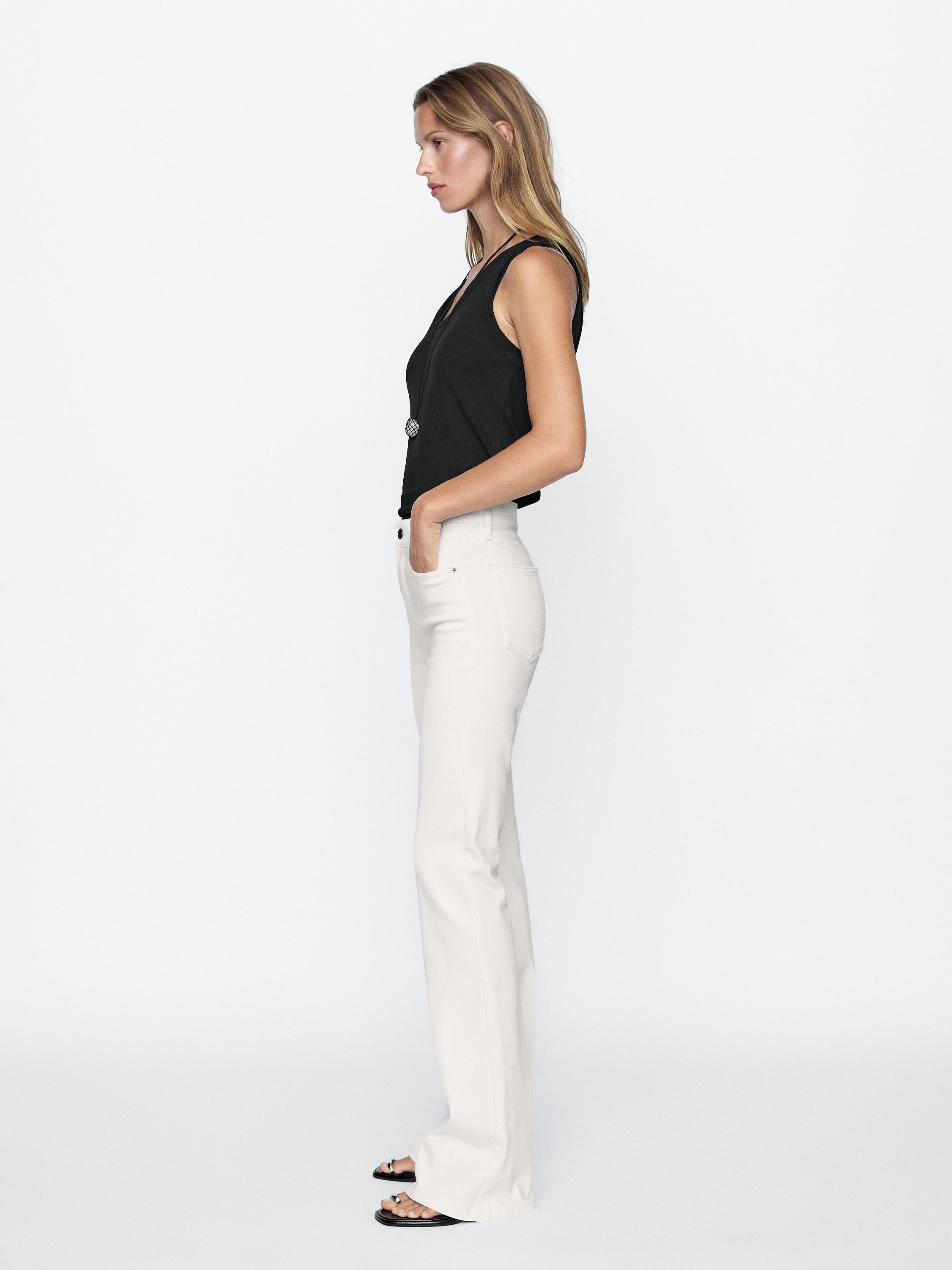 High-waist skinny flared jeans