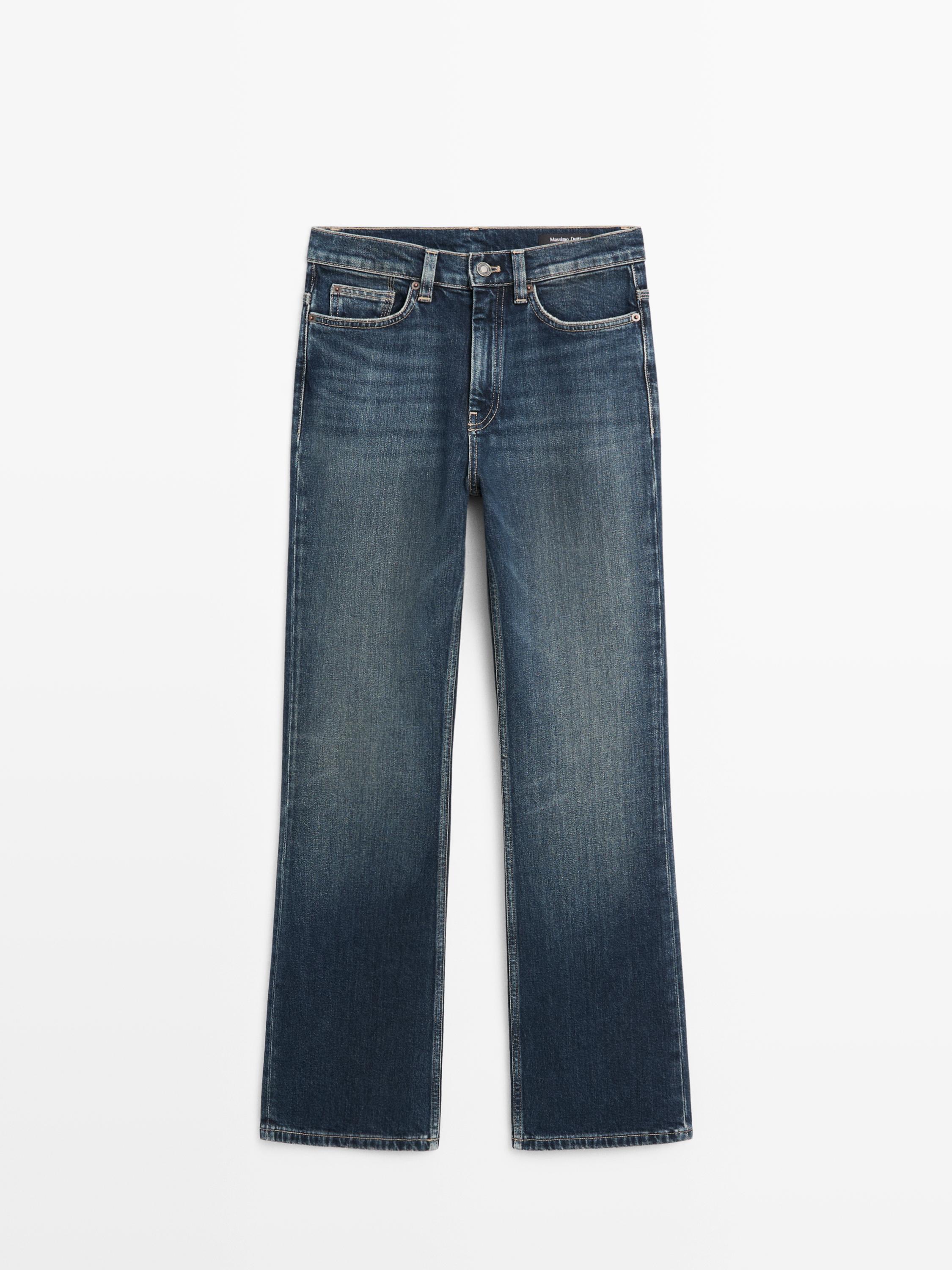 High-waist boot-cut jeans