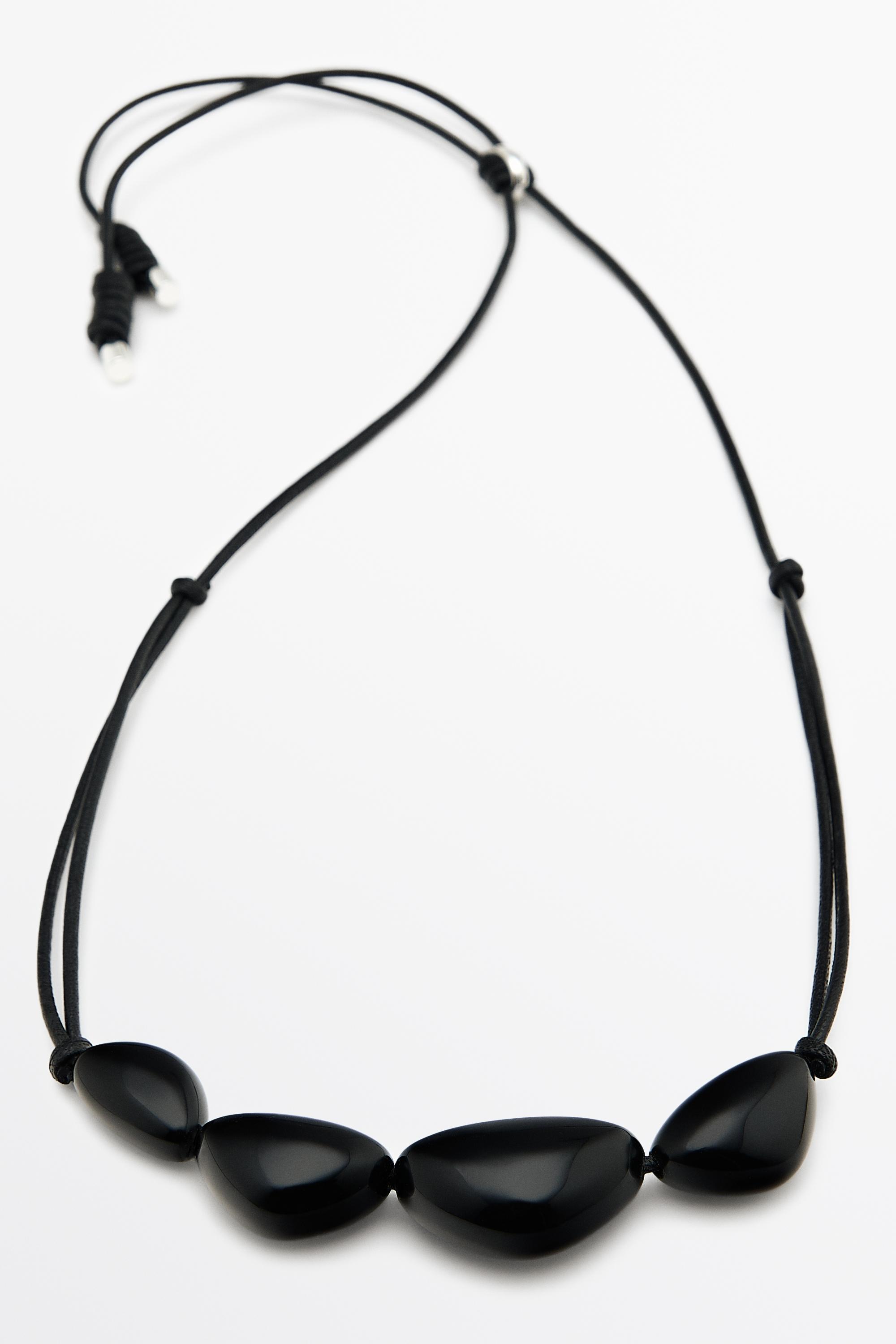 Gemstone necklace — BLACK