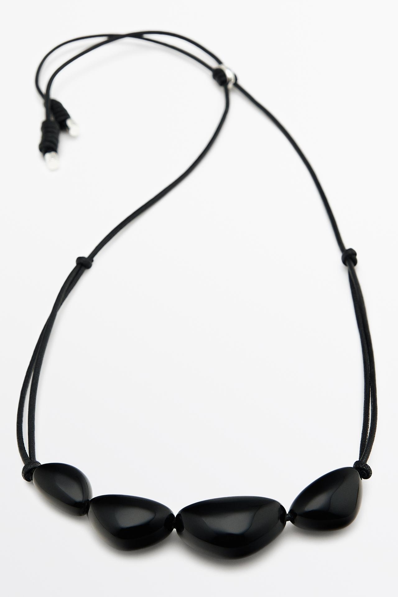 Gemstone necklace — BLACK