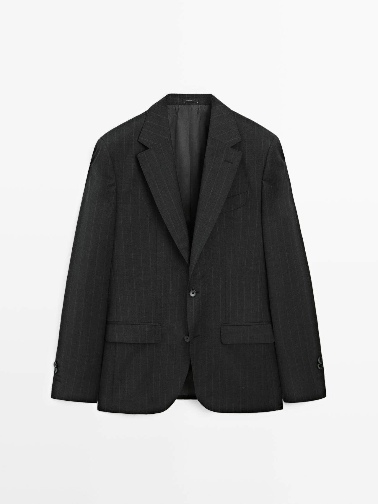 Massimo Dutti - Herre - American Pinstripe Suit - Grå - 54