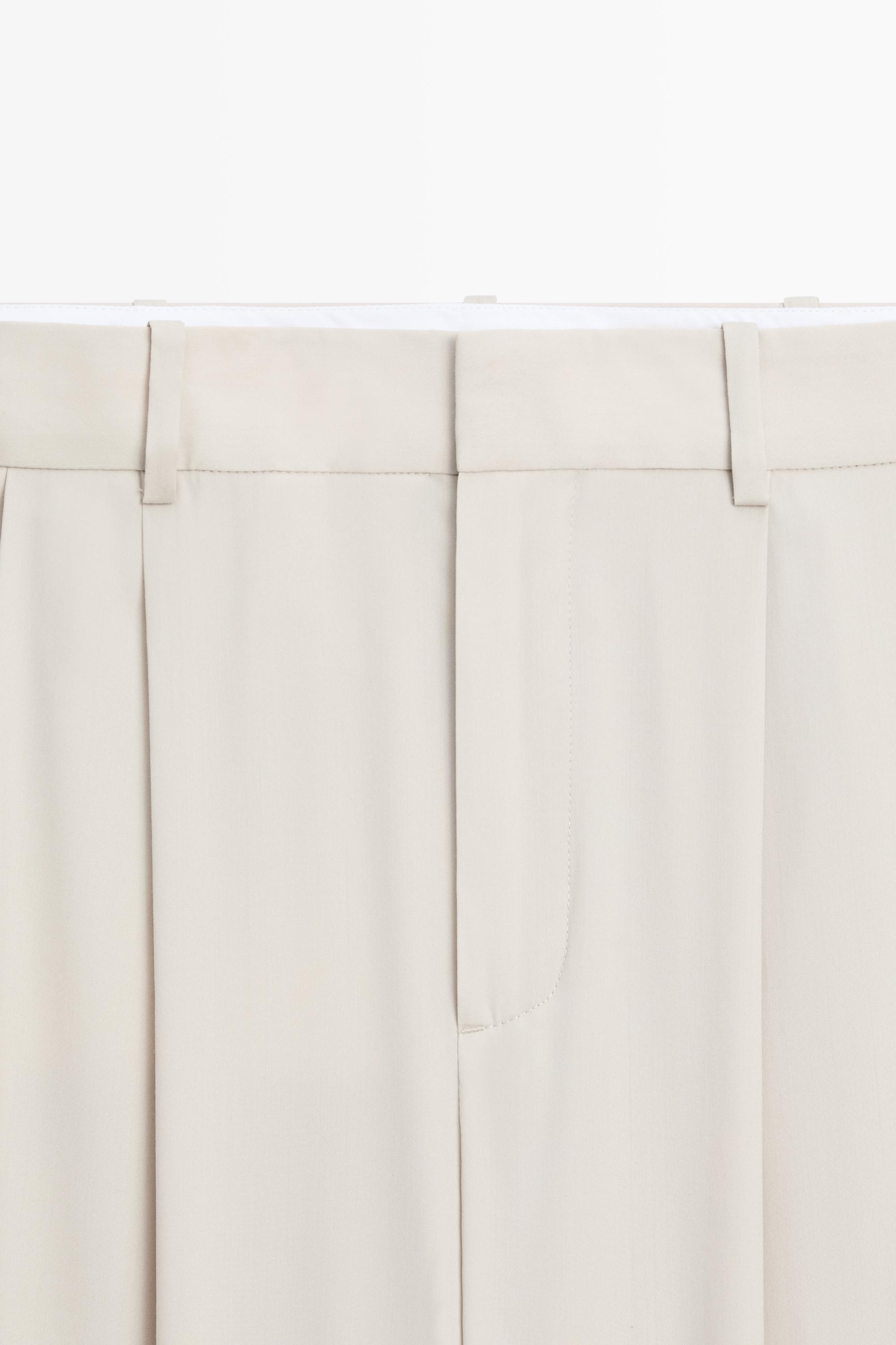 Wool blend darted pants with button detail — ICE