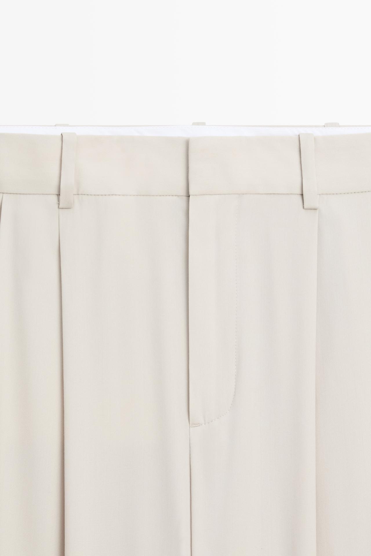 Wool blend pants with dart and button detail — ICE