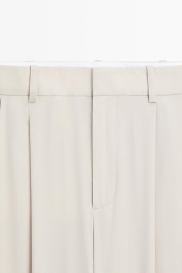Wool blend pants with dart and button detail — ICE 9