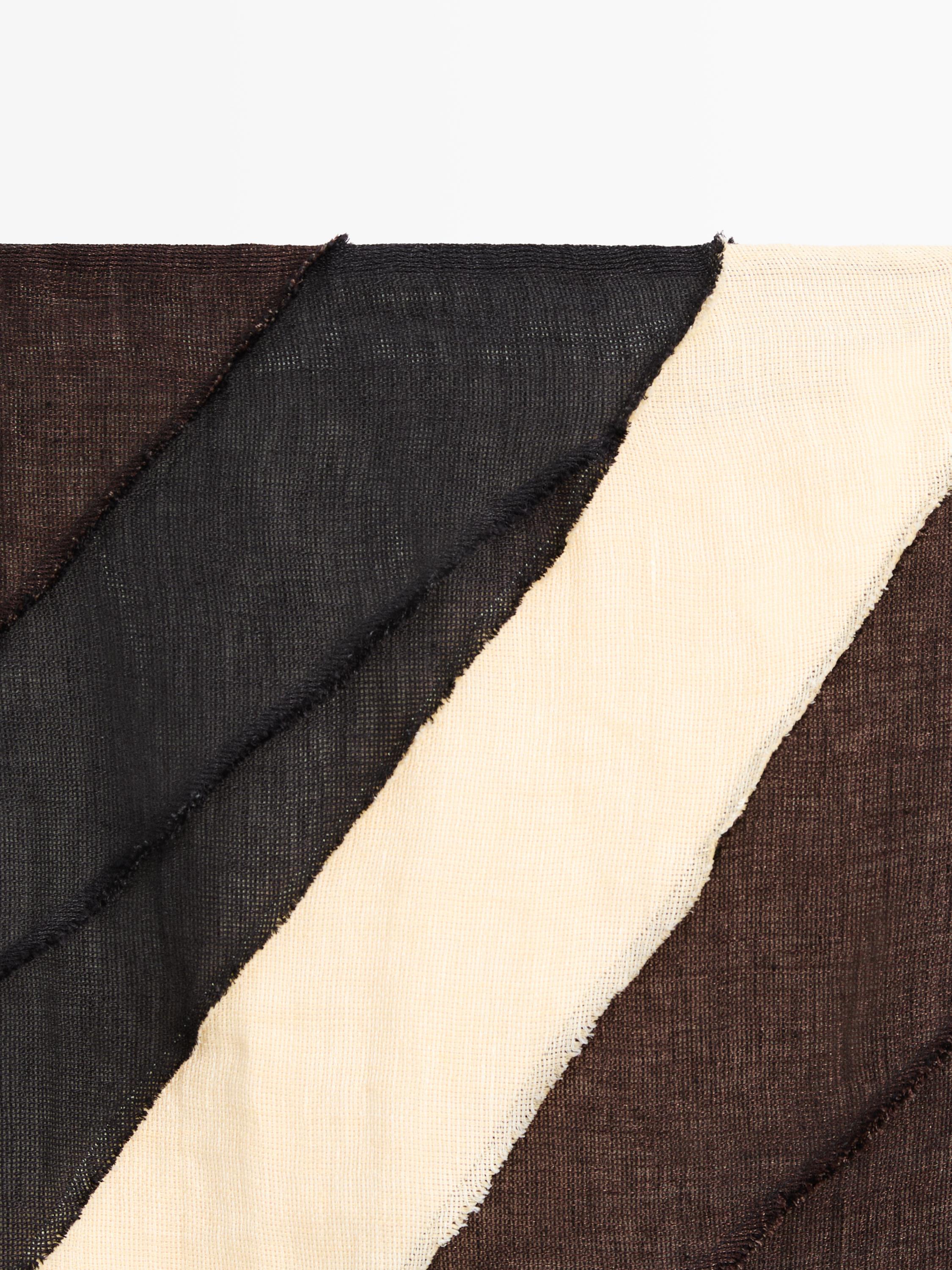 Layered contrast linen midi skirt — BROWN