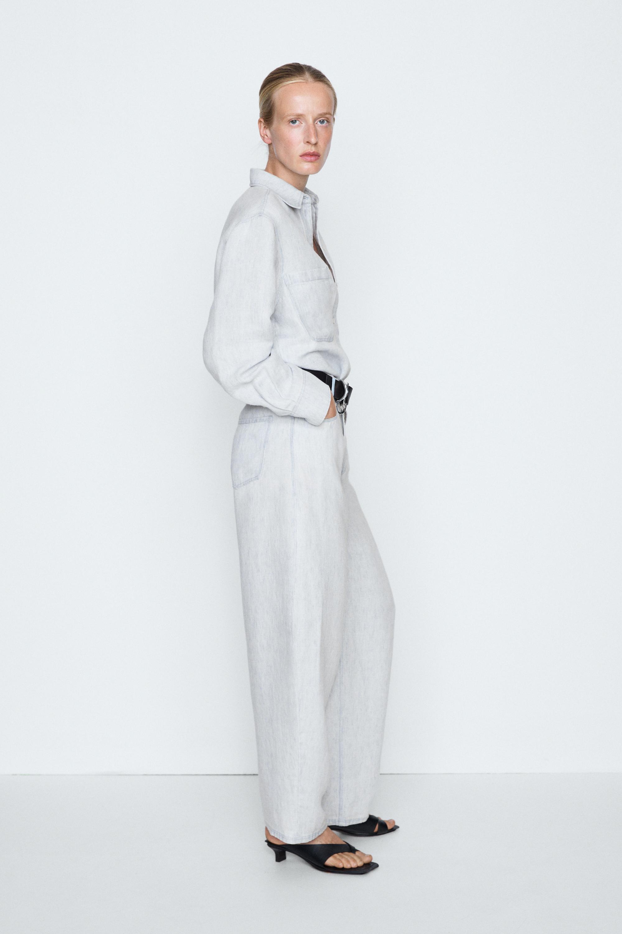 Pantaloni barrel fit din in 100% - STUDIO