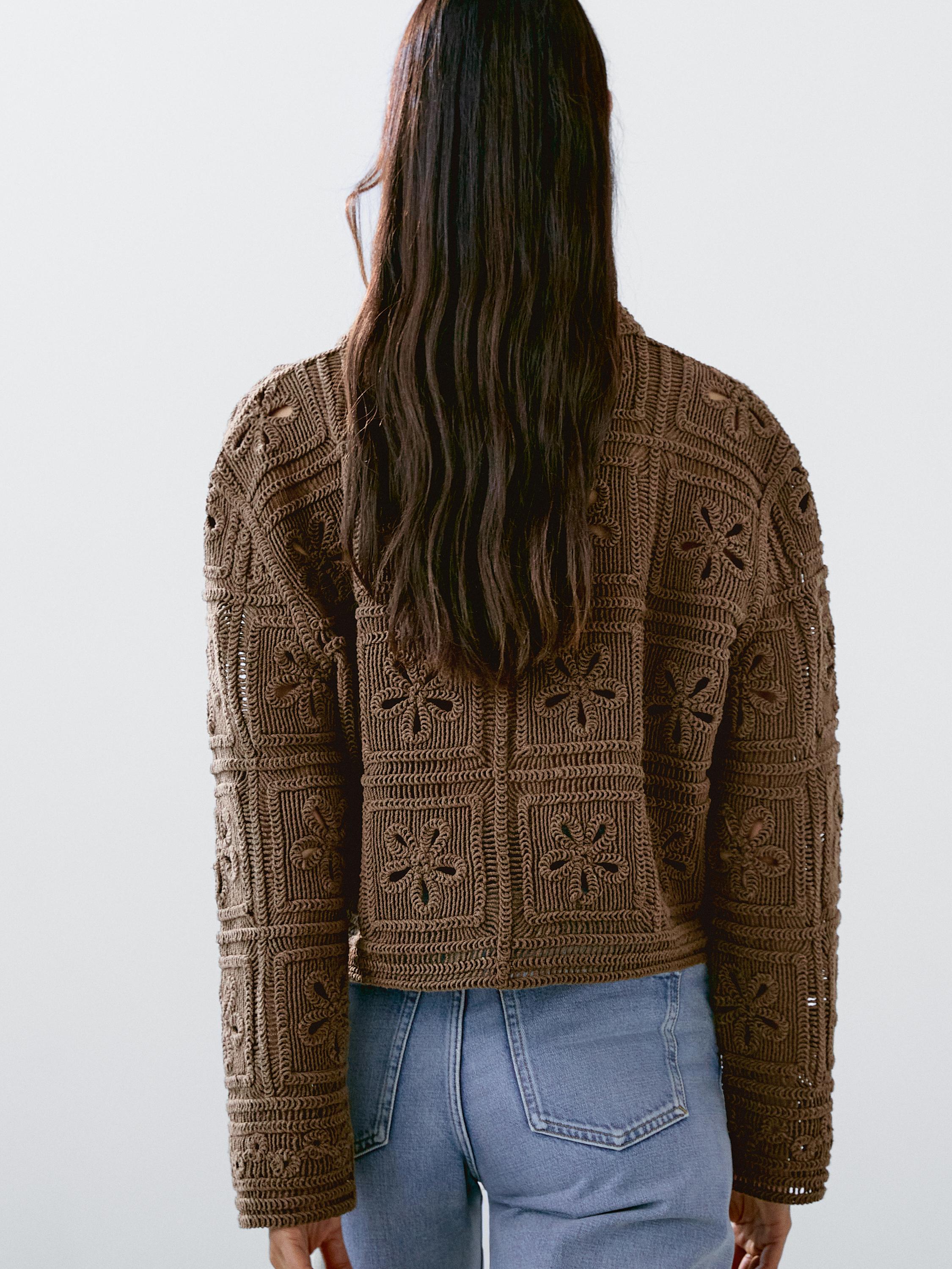 Crochet knit cardigan