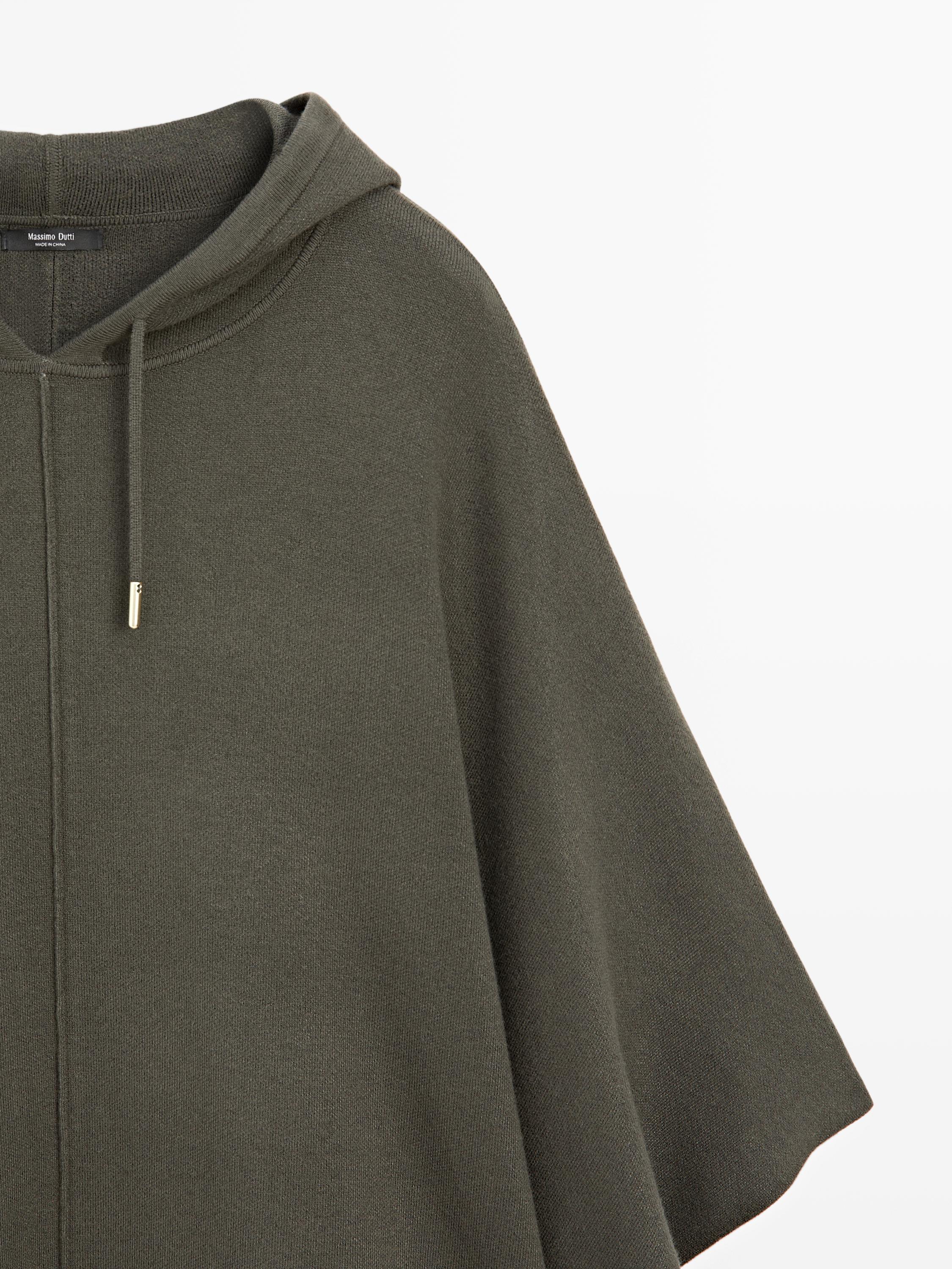 كاب طويل محاك بغطاء رأس قابل للتعديل