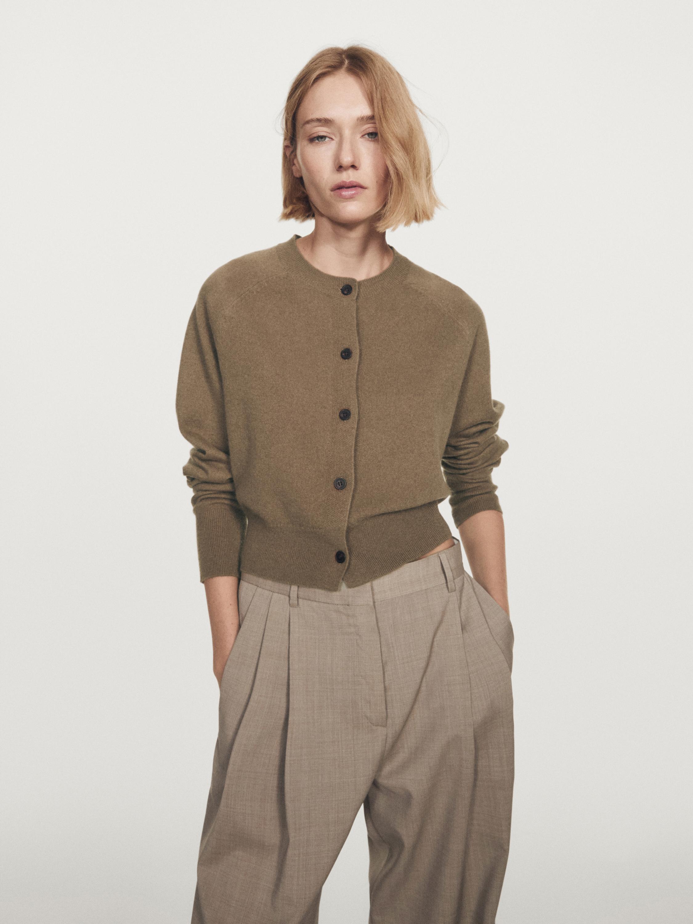 100% cashmere long sleeve cardigan