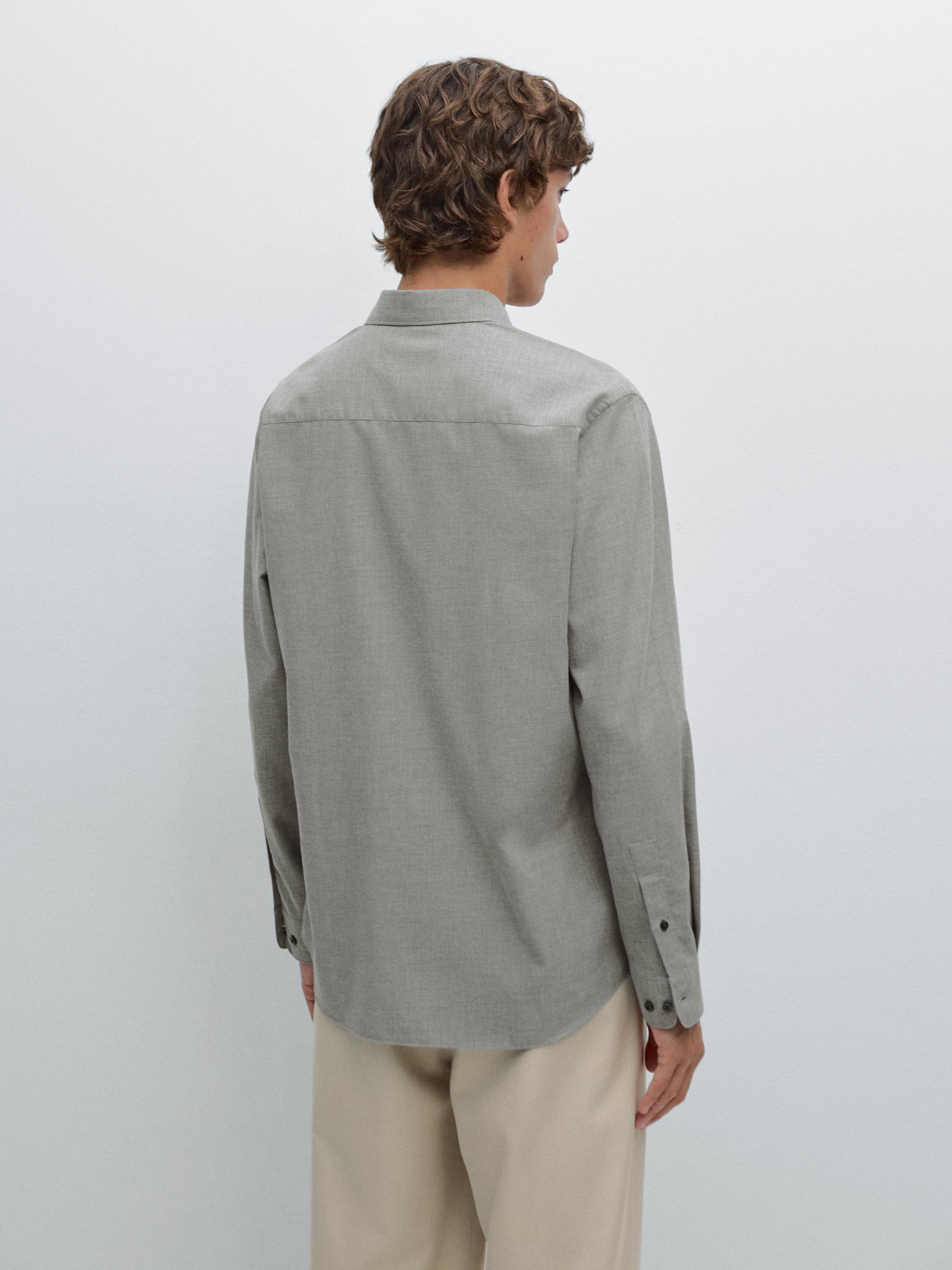 Slim fit twill melange shirt