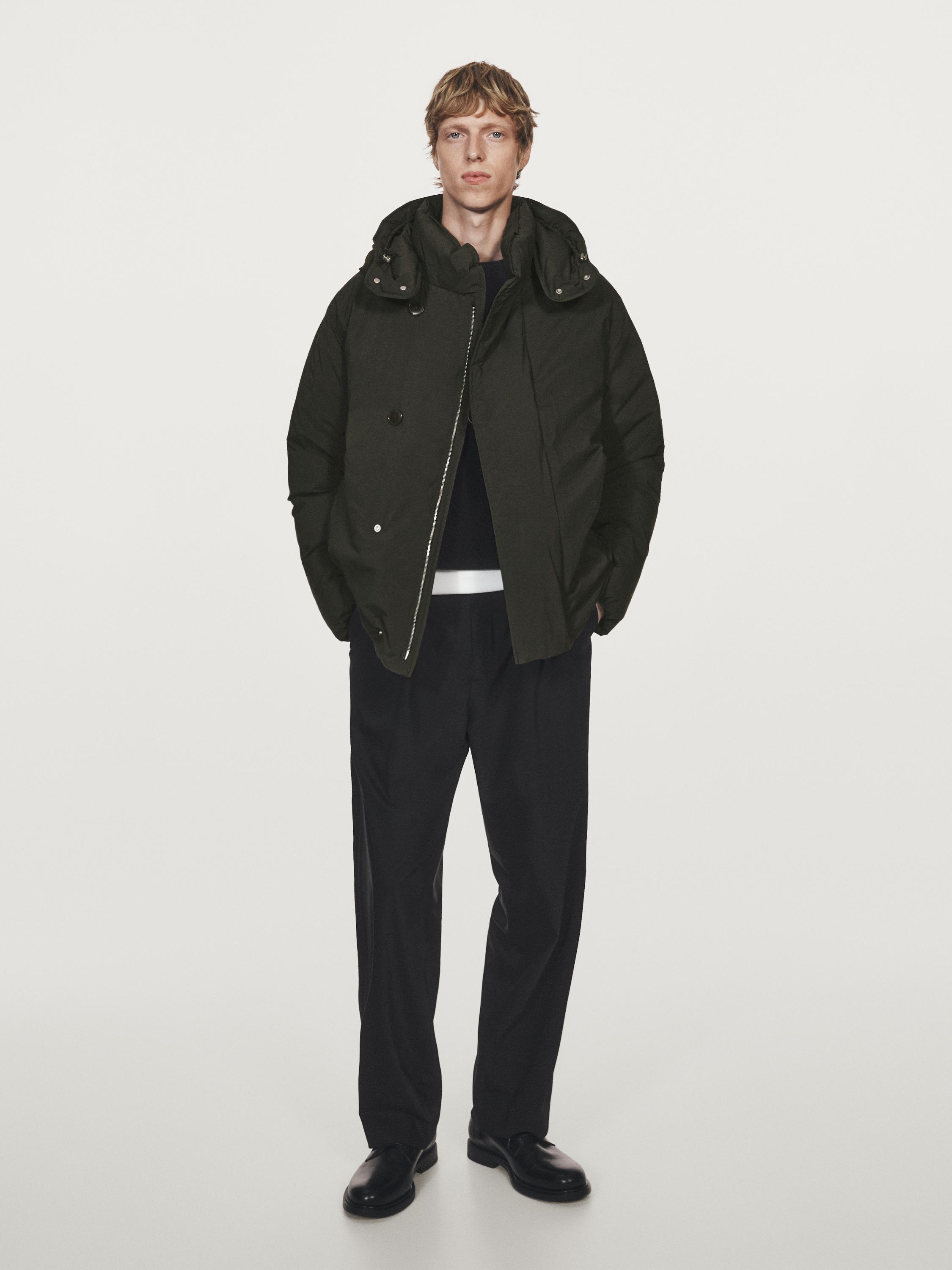 Short puffer parka in a feather and down blend