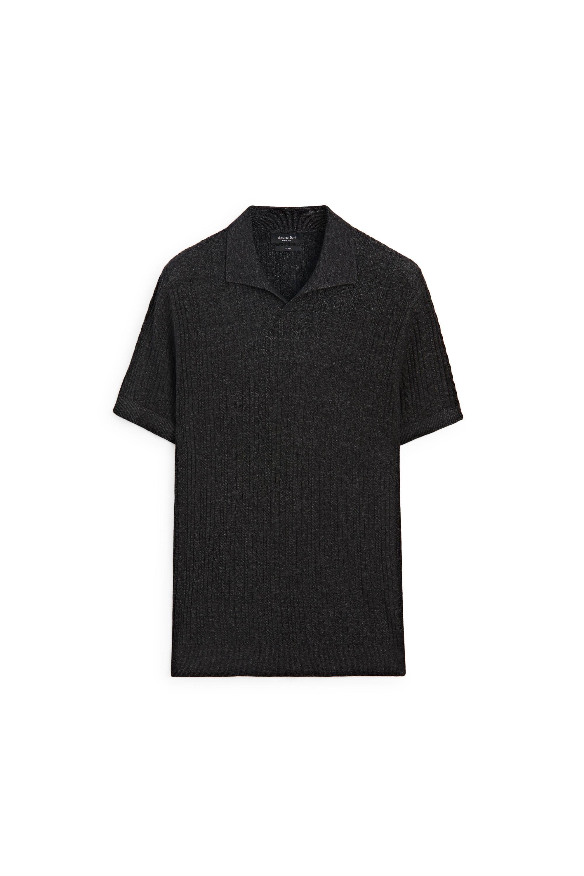 100% Cotton Knit Polo — CHARCOAL
