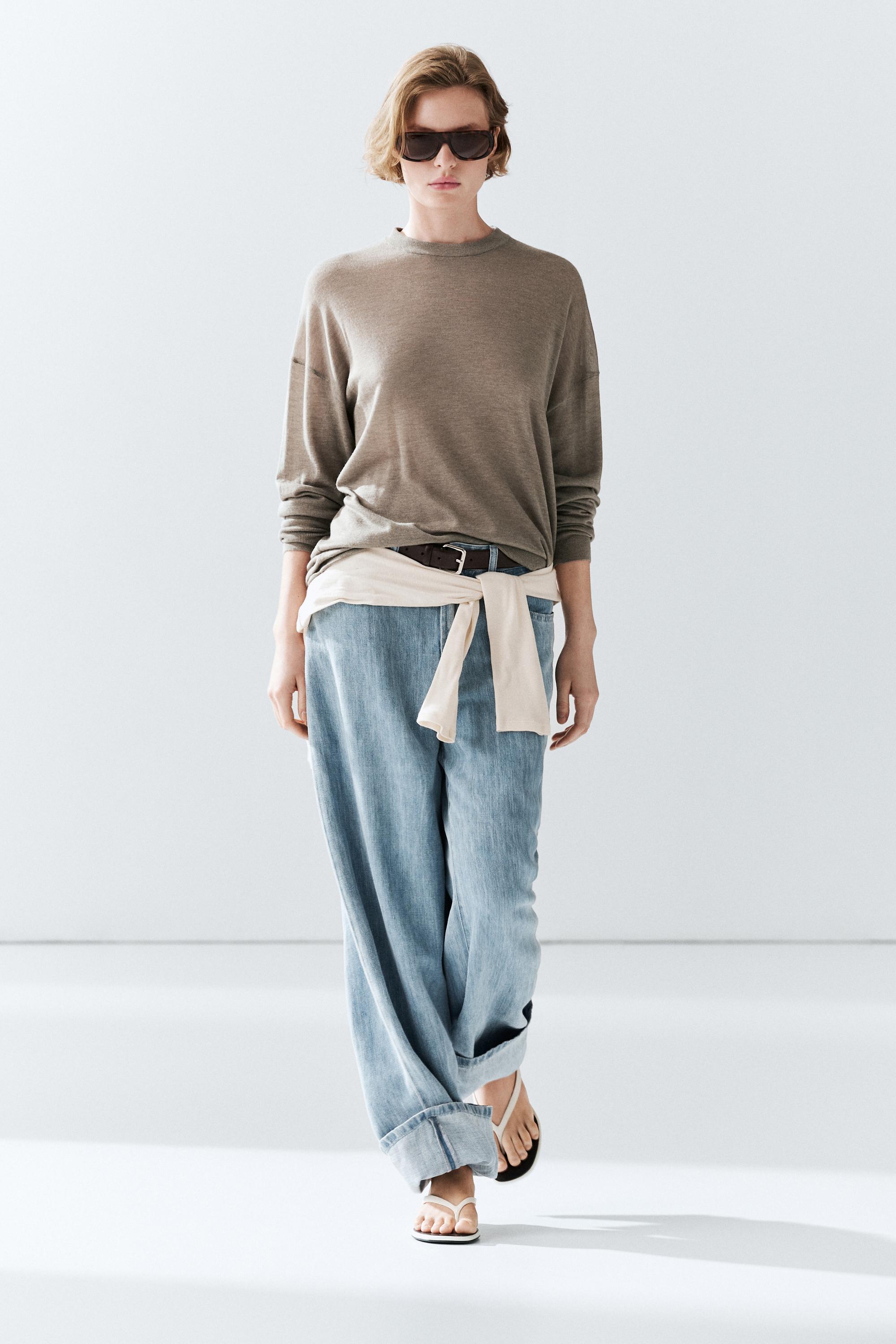 Oversize wool blend knit sweater