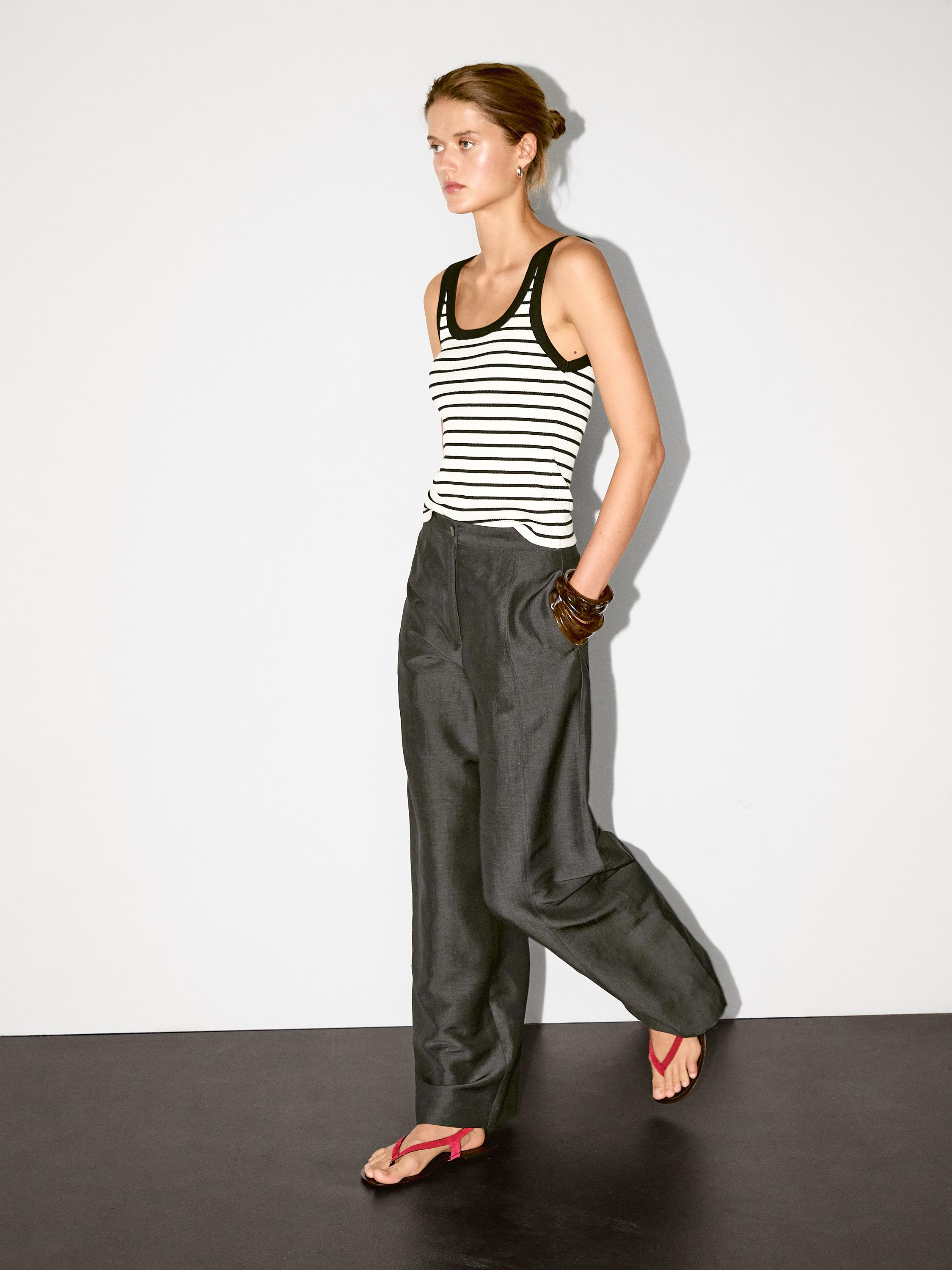 Stripe print vest top