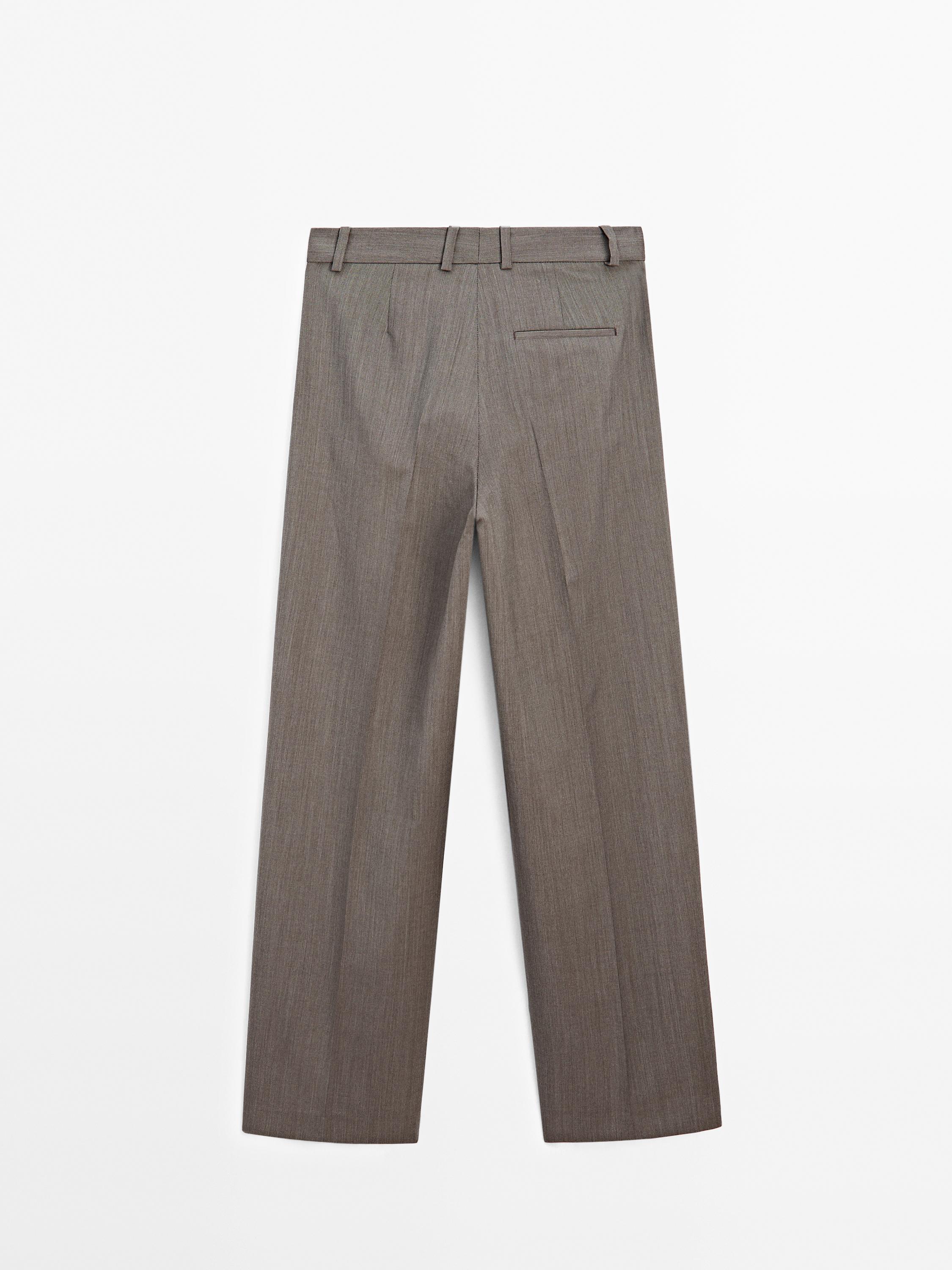 Cool wool pleated trousers