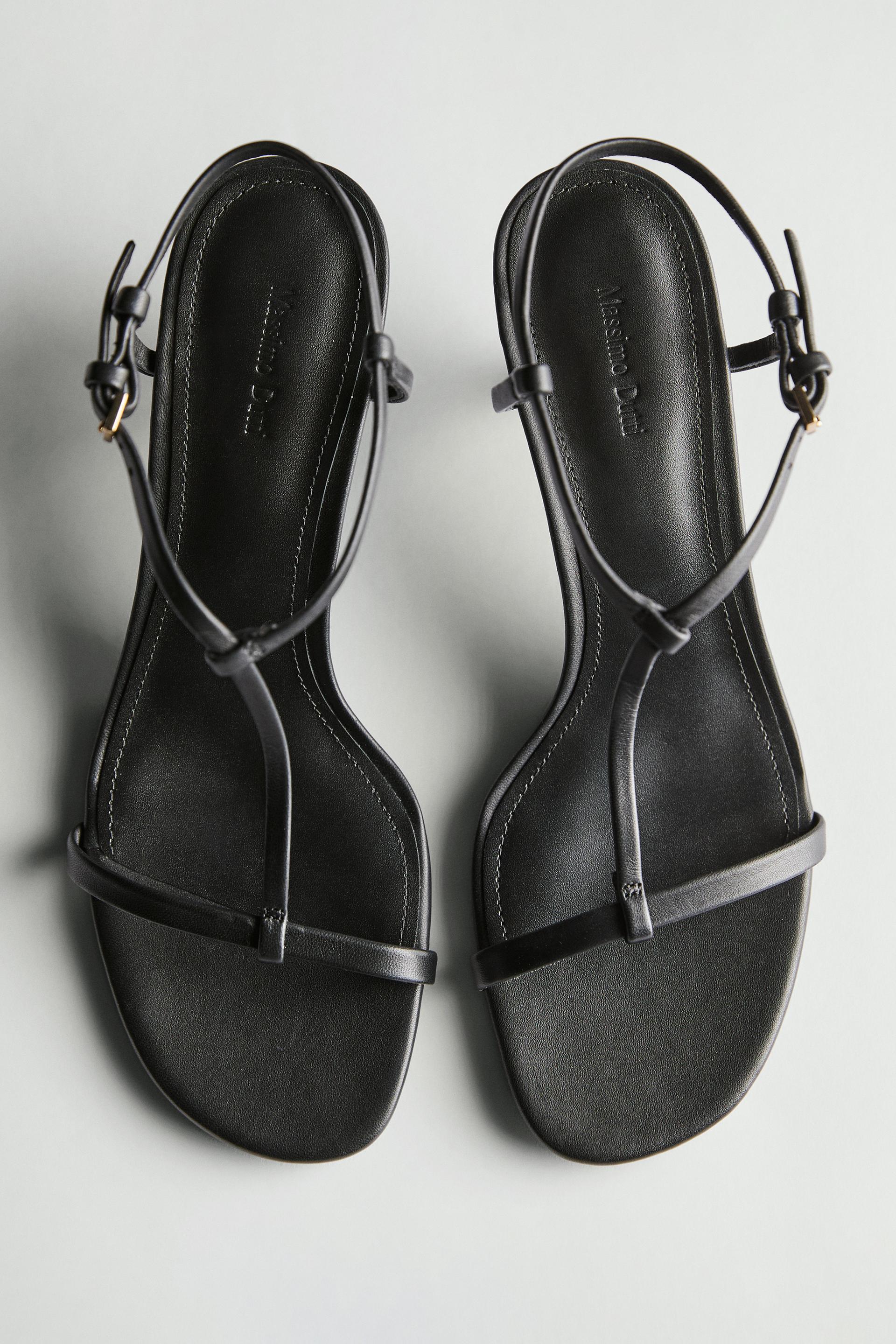 Sandali Con Tacco Medio E Cinturini - Nero - 37 - Massimo Dutti - Femminile