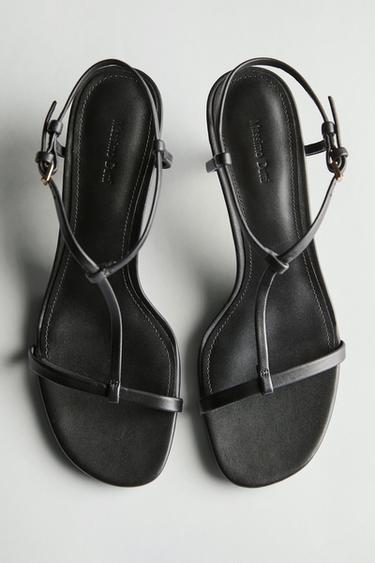 Strappy mid-heel sandals — BLACK 1
