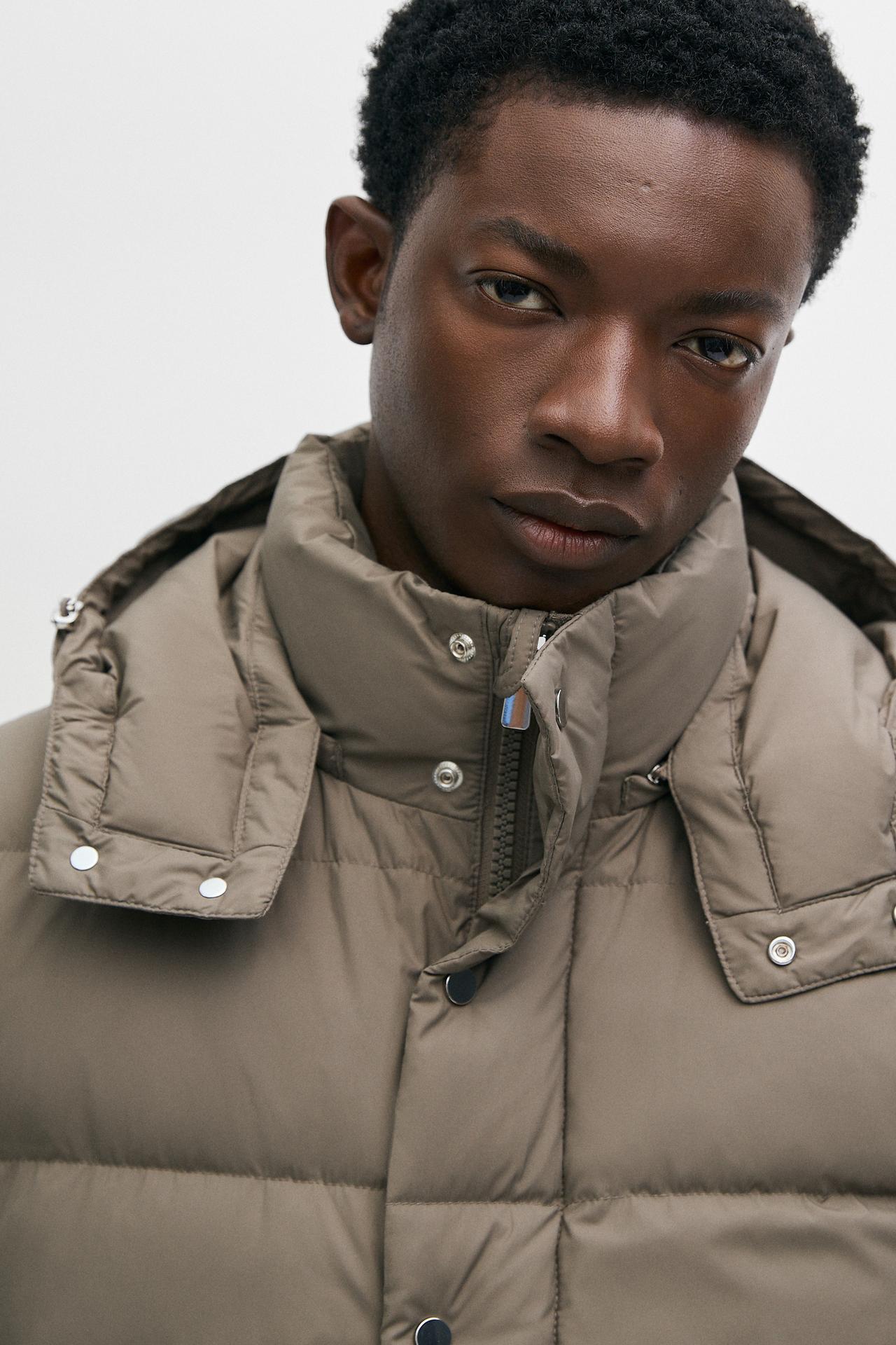 Hooded down jacket — MINK