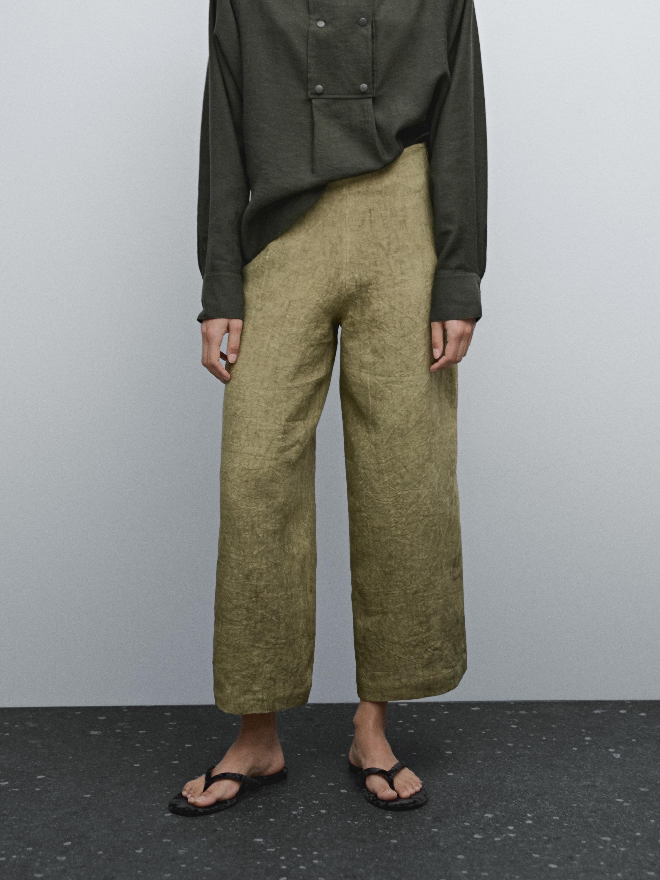 Flowing 100% linen trousers