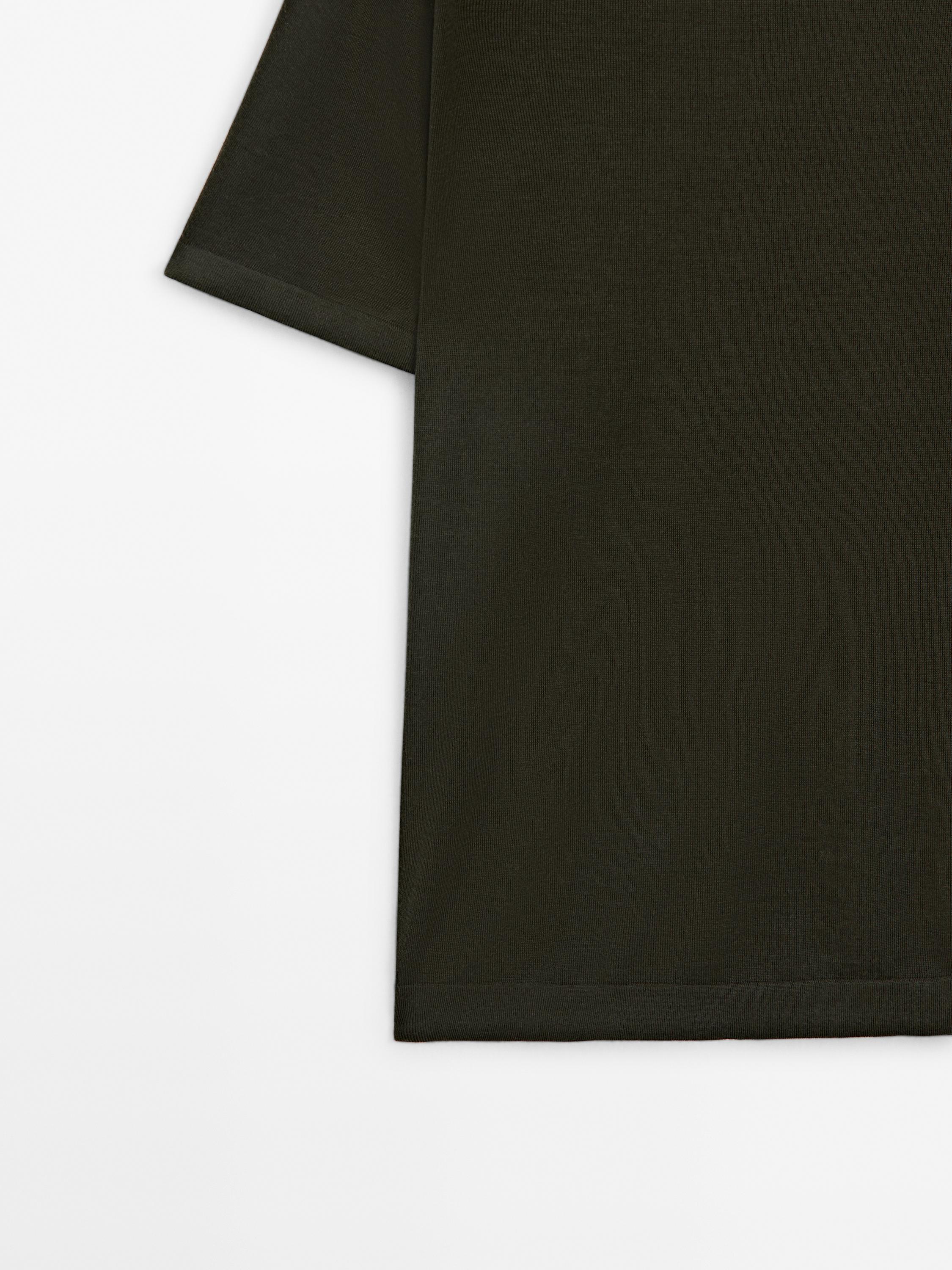 T-shirt en maille de laine mélangée