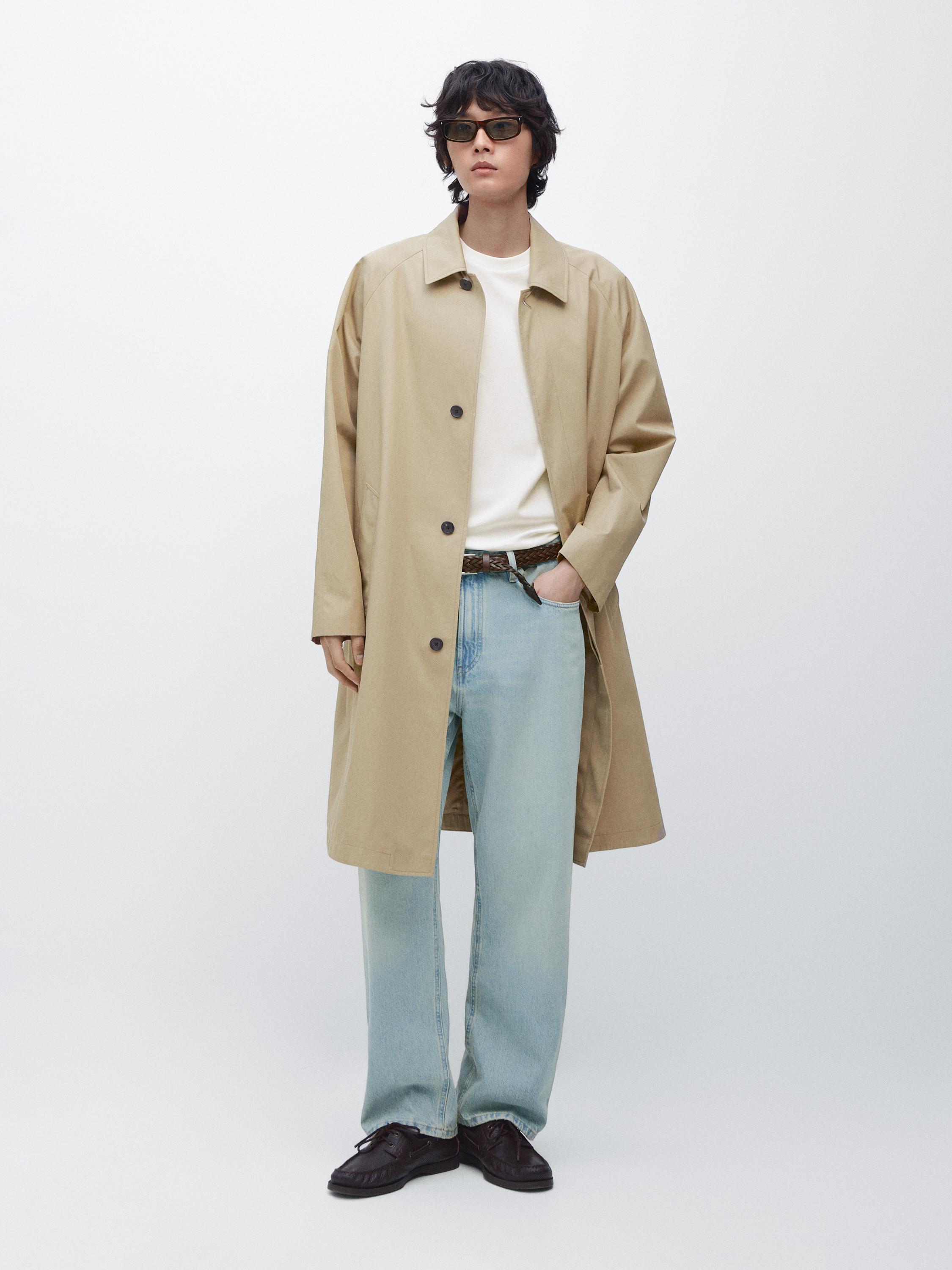 Lightweight cotton trench coat — BEIGE