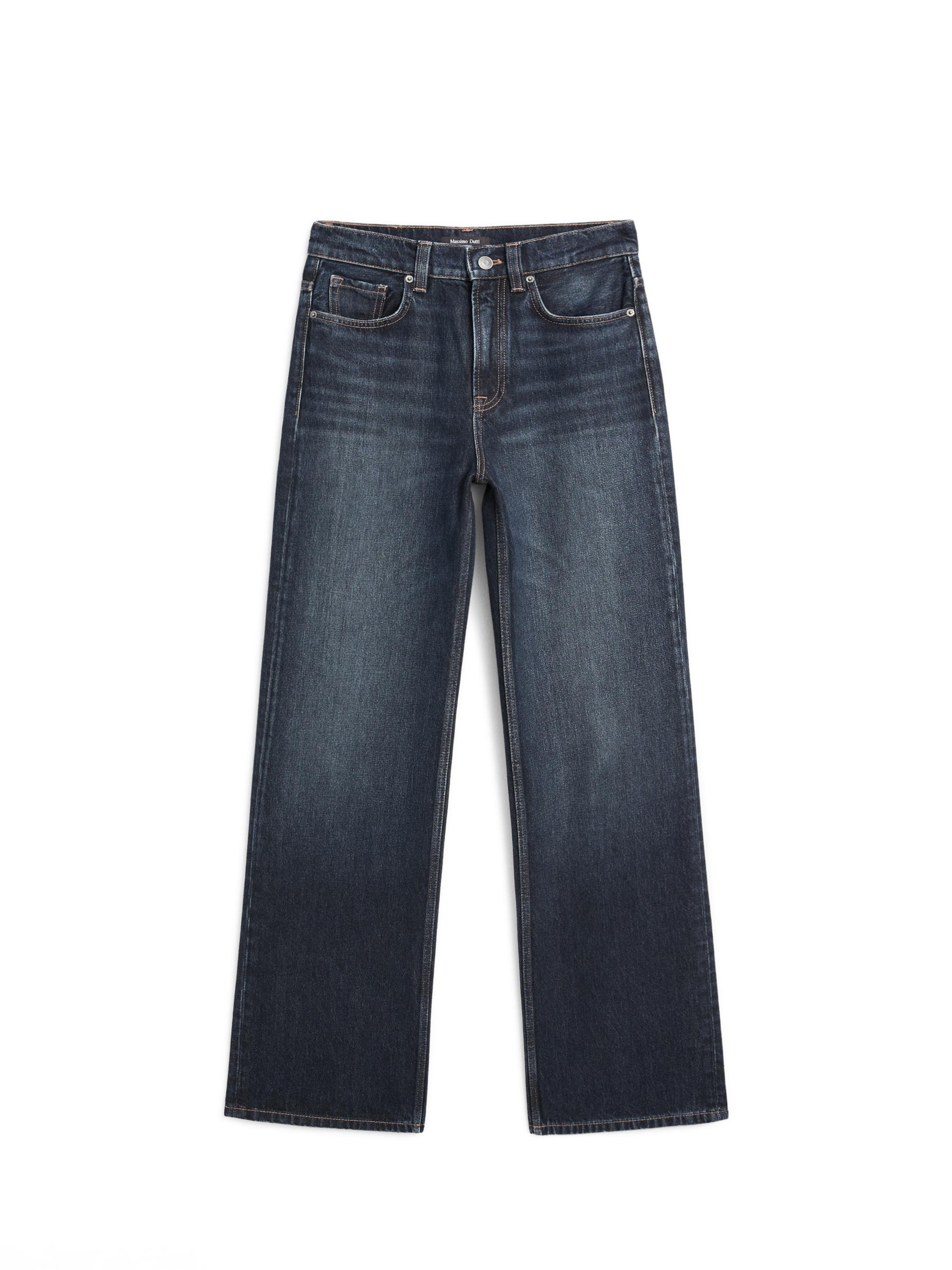 High-waist wide-leg jeans — DARK BLUE