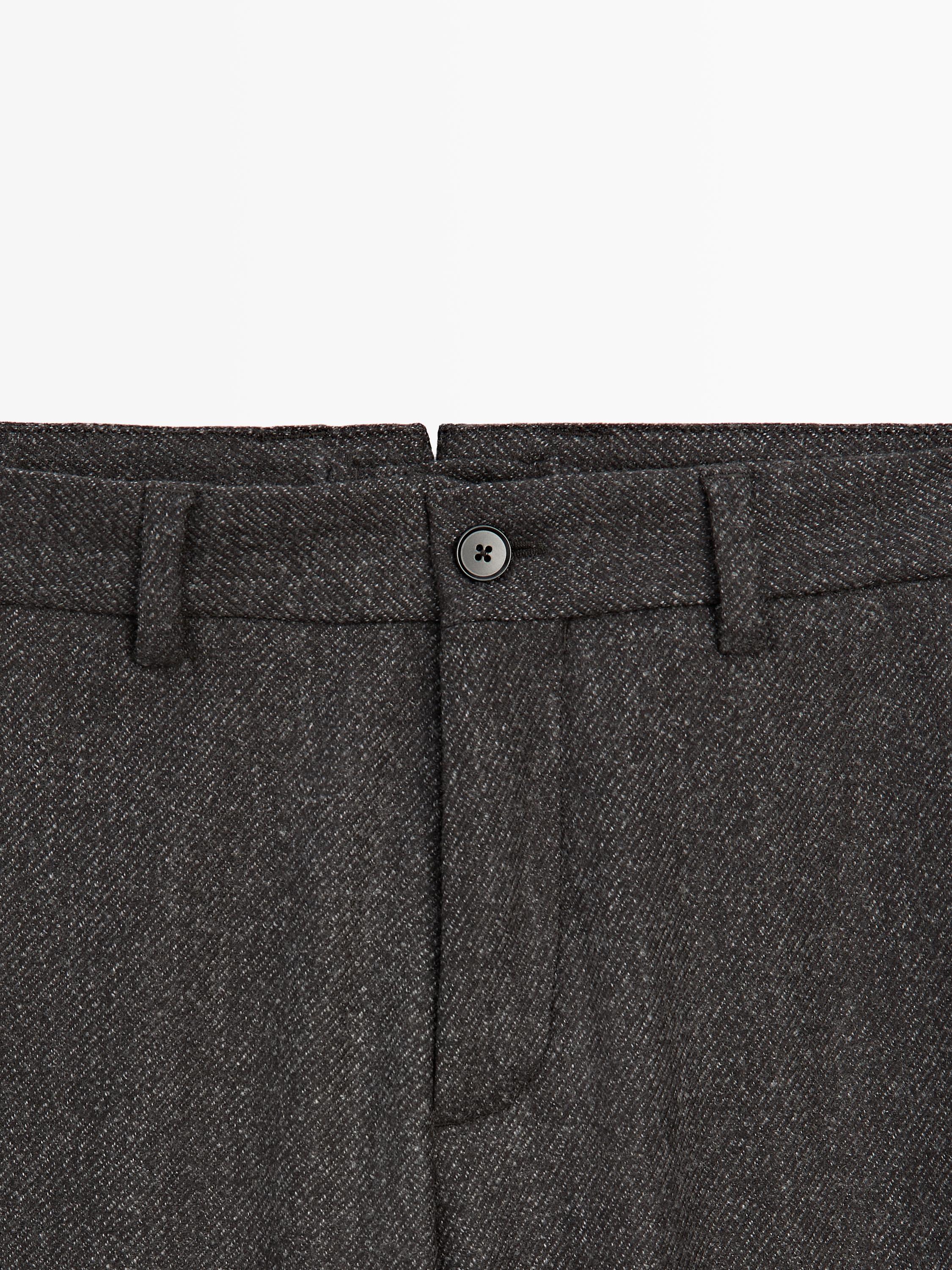 Twill wool blend trousers — GREY