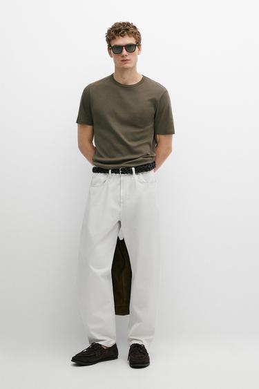 100% cotton short-sleeve T-shirt — KHAKI 1