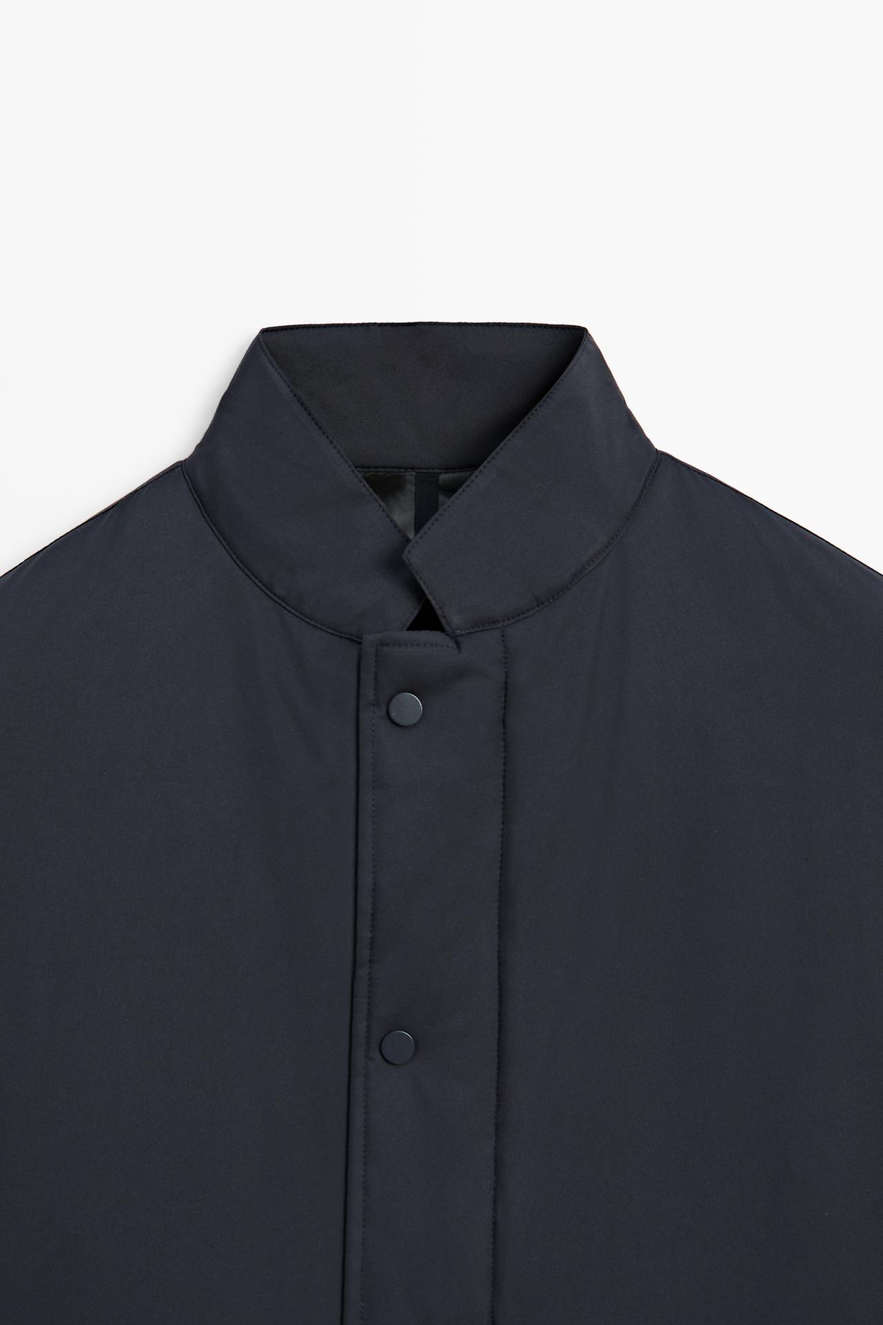 Stand-up collar down jacket — Sky blue
