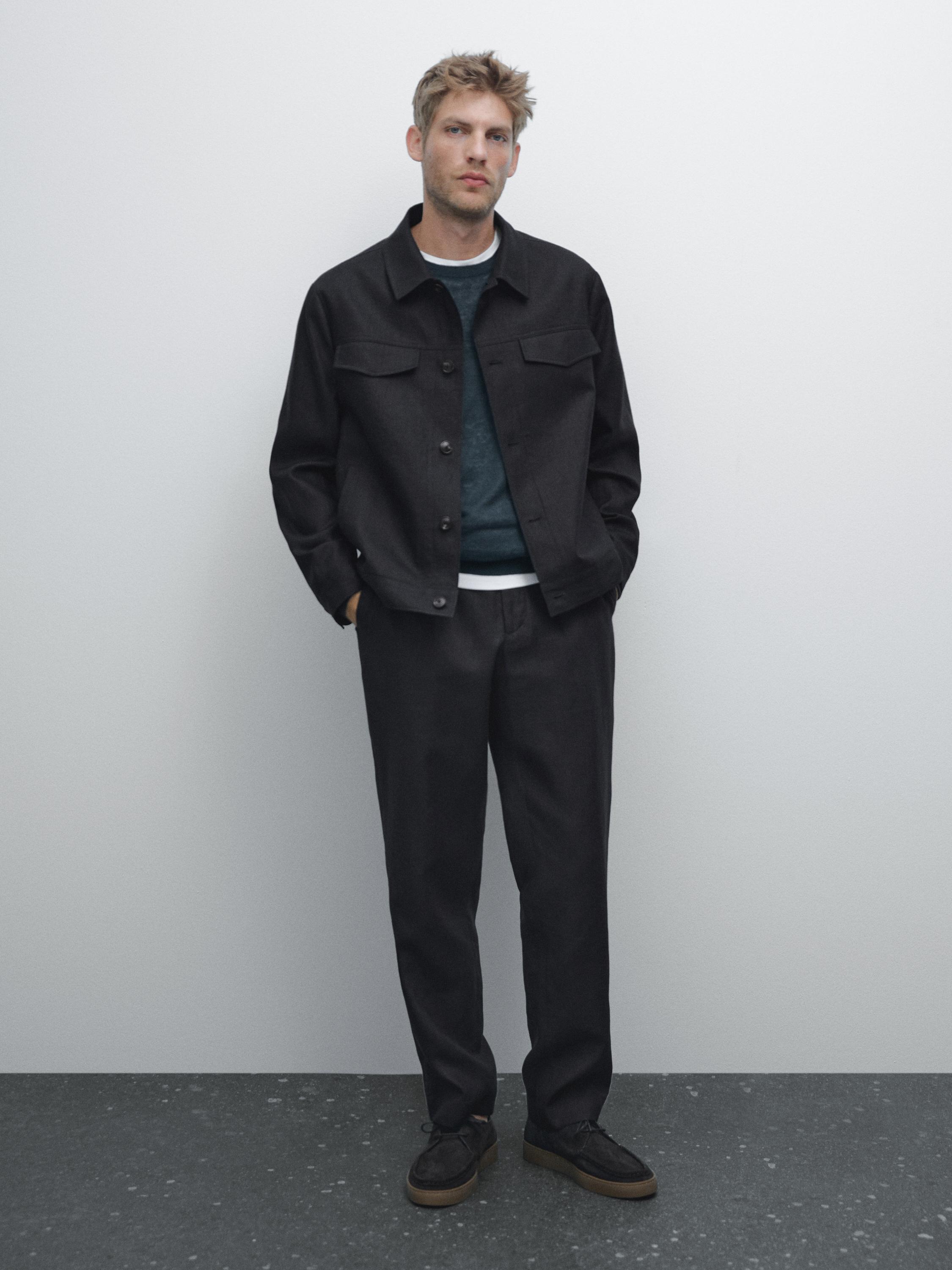 Geacă total look din in 100%