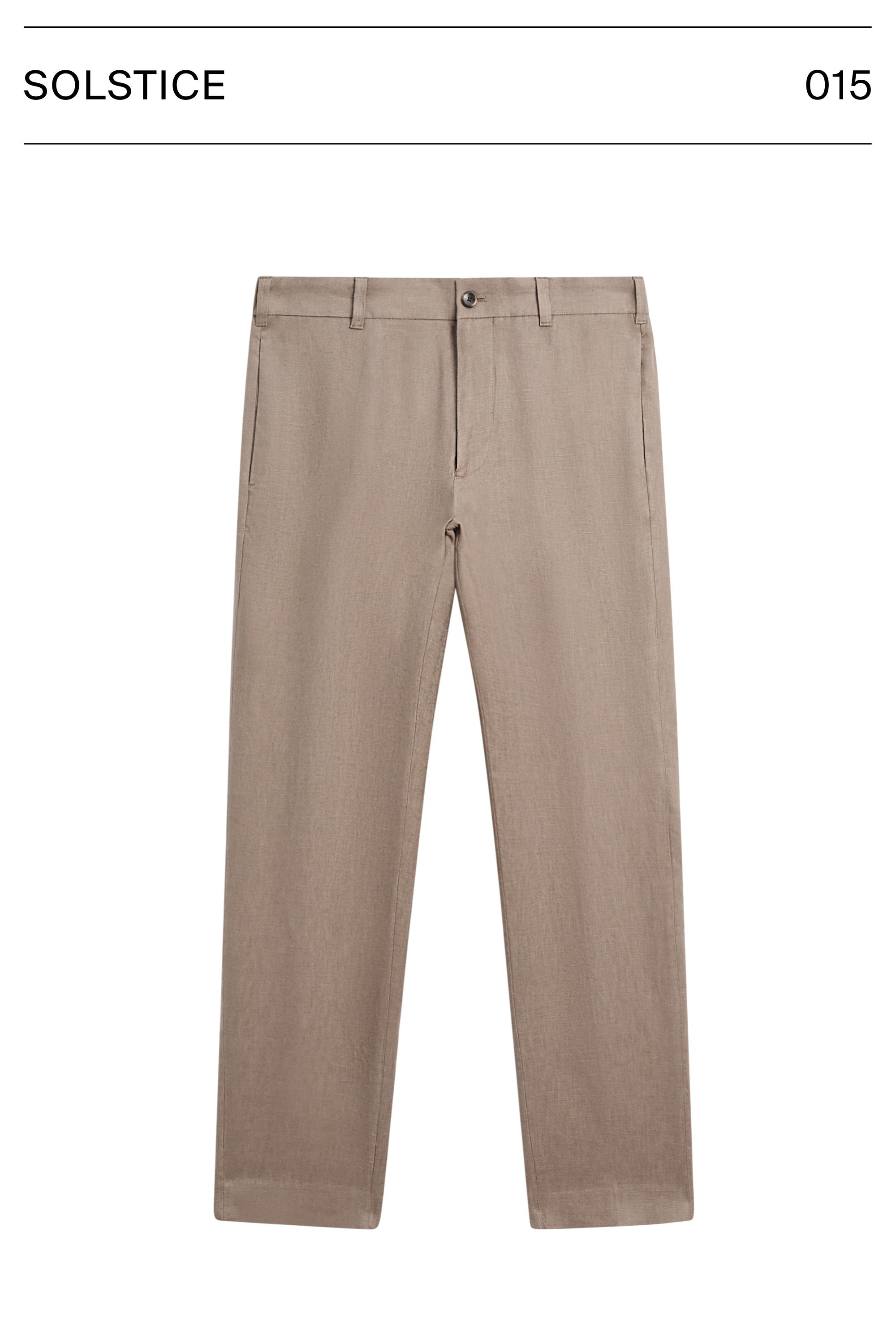 Tapered fit linen pants — MINK