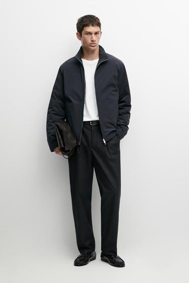 Lightweight quilted down bomber jacket — Light Blue 1