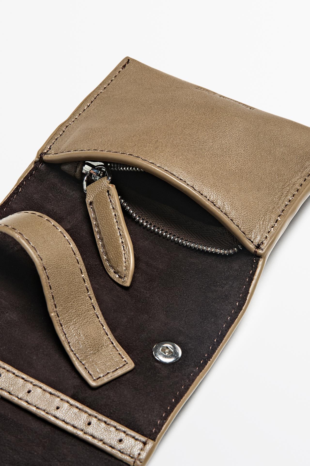 Mini nappa leather jewelry case — MOLE BROWN