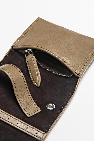 Mini nappa leather jewelry case — MOLE BROWN 4
