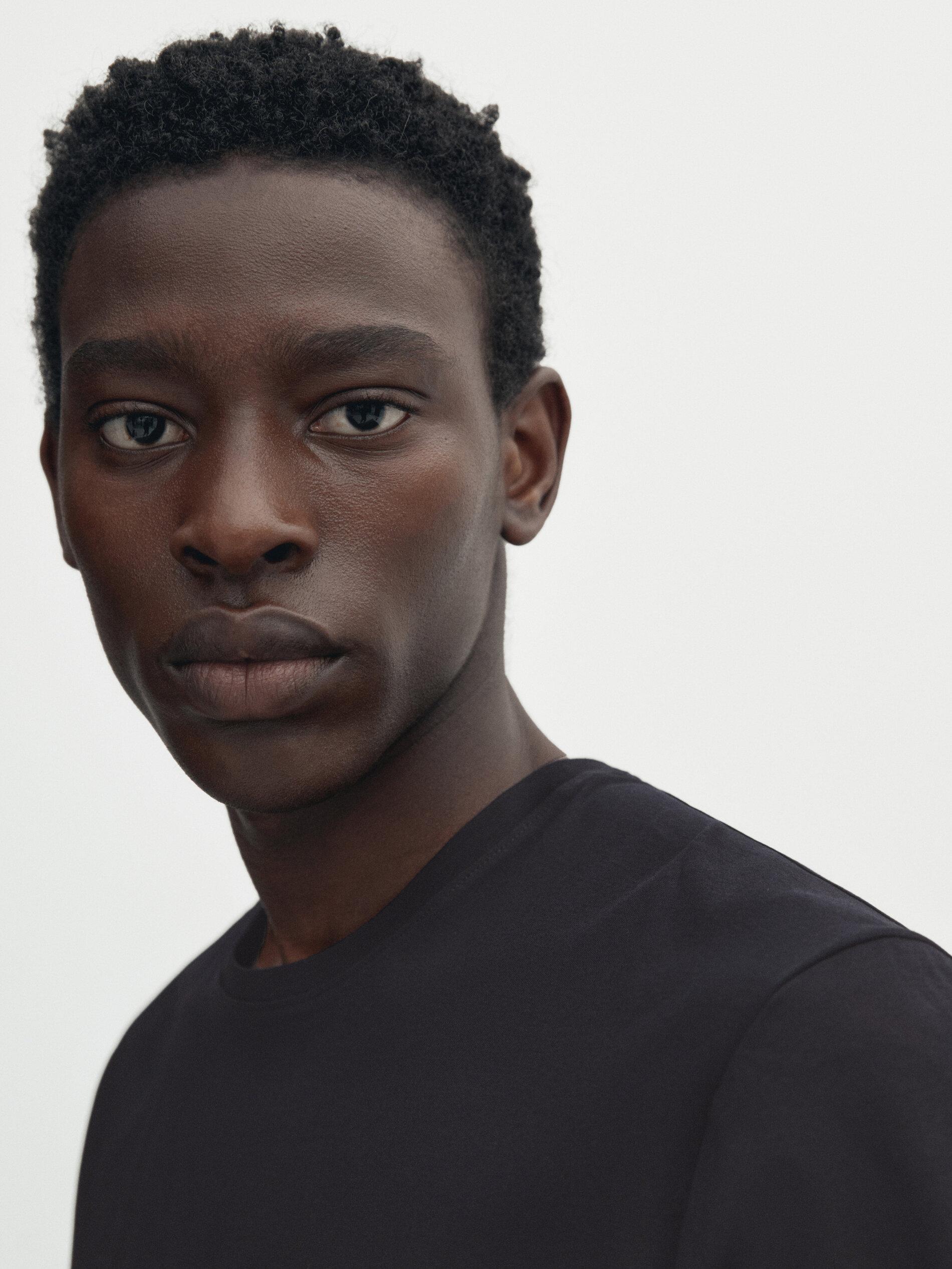 100% mercerised cotton T-shirt — NAVY BLUE