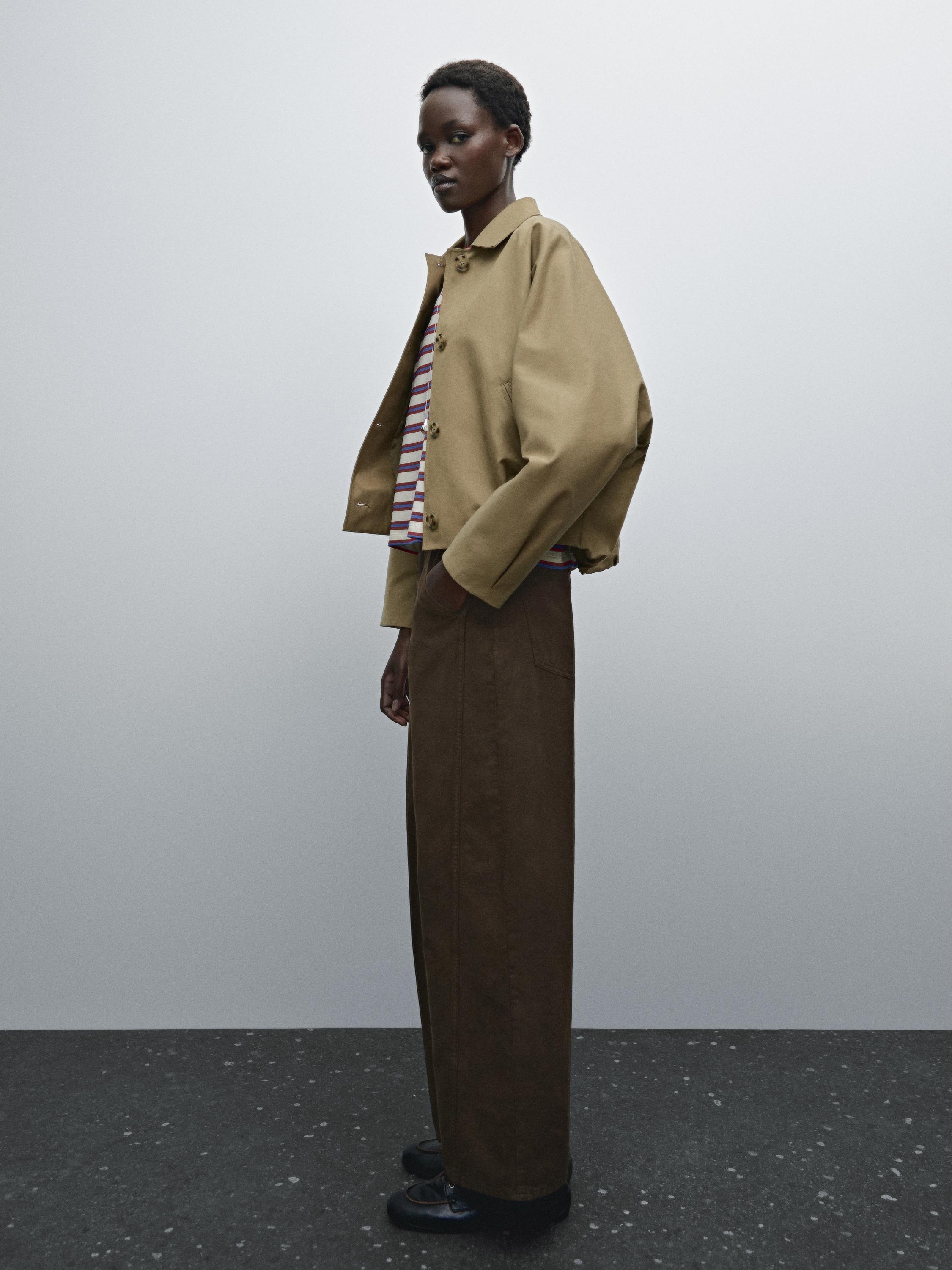 Denim trousers with seam details