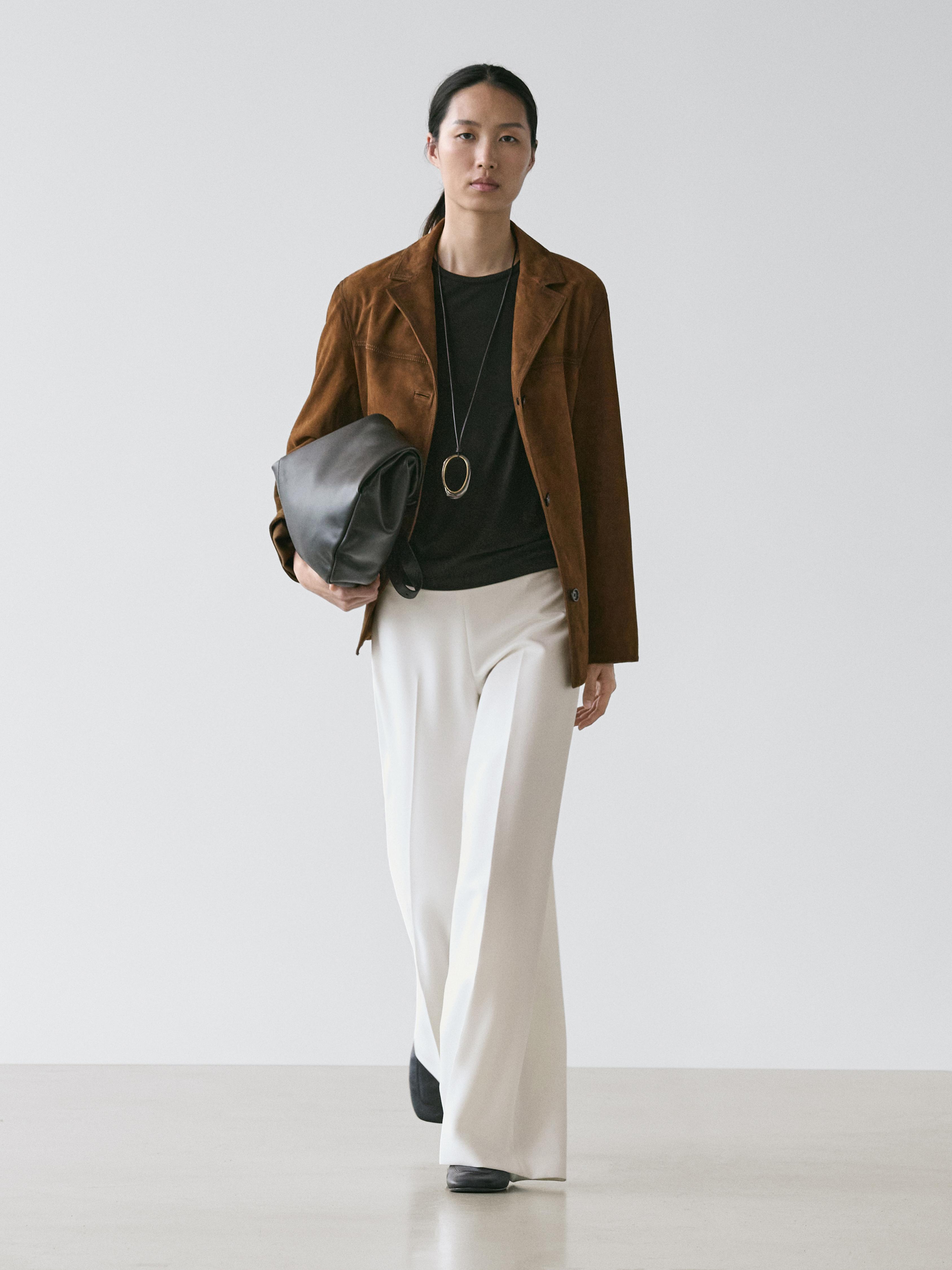Wide-leg voluminous trousers — CREAM